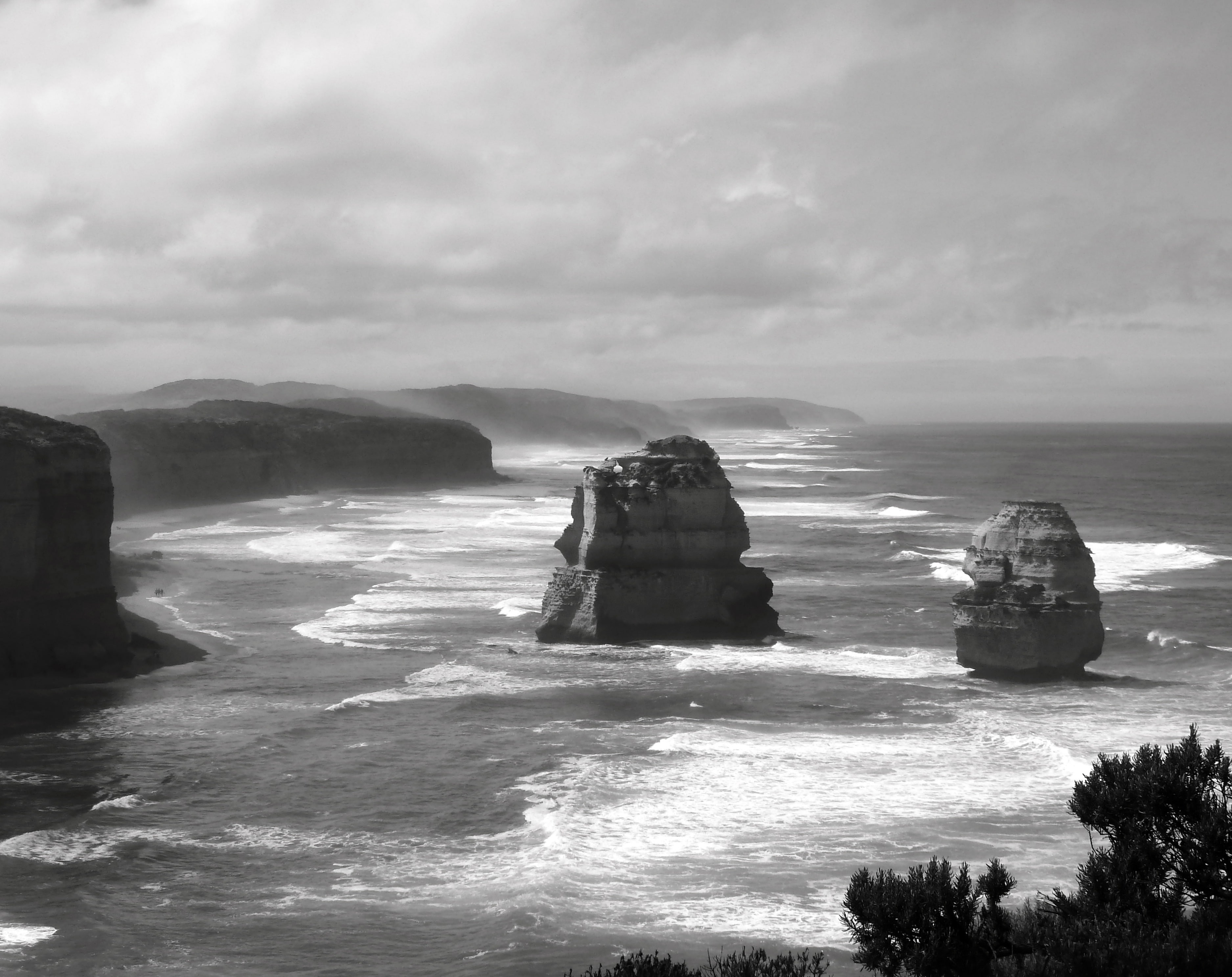 antipodean, beauty in nature, Park, Scenery, solid, rock, Rocks, Nature, rock - object, tranquility, Skyline, Australia, Black and White, horizon, stack rock, HD Wallpaper