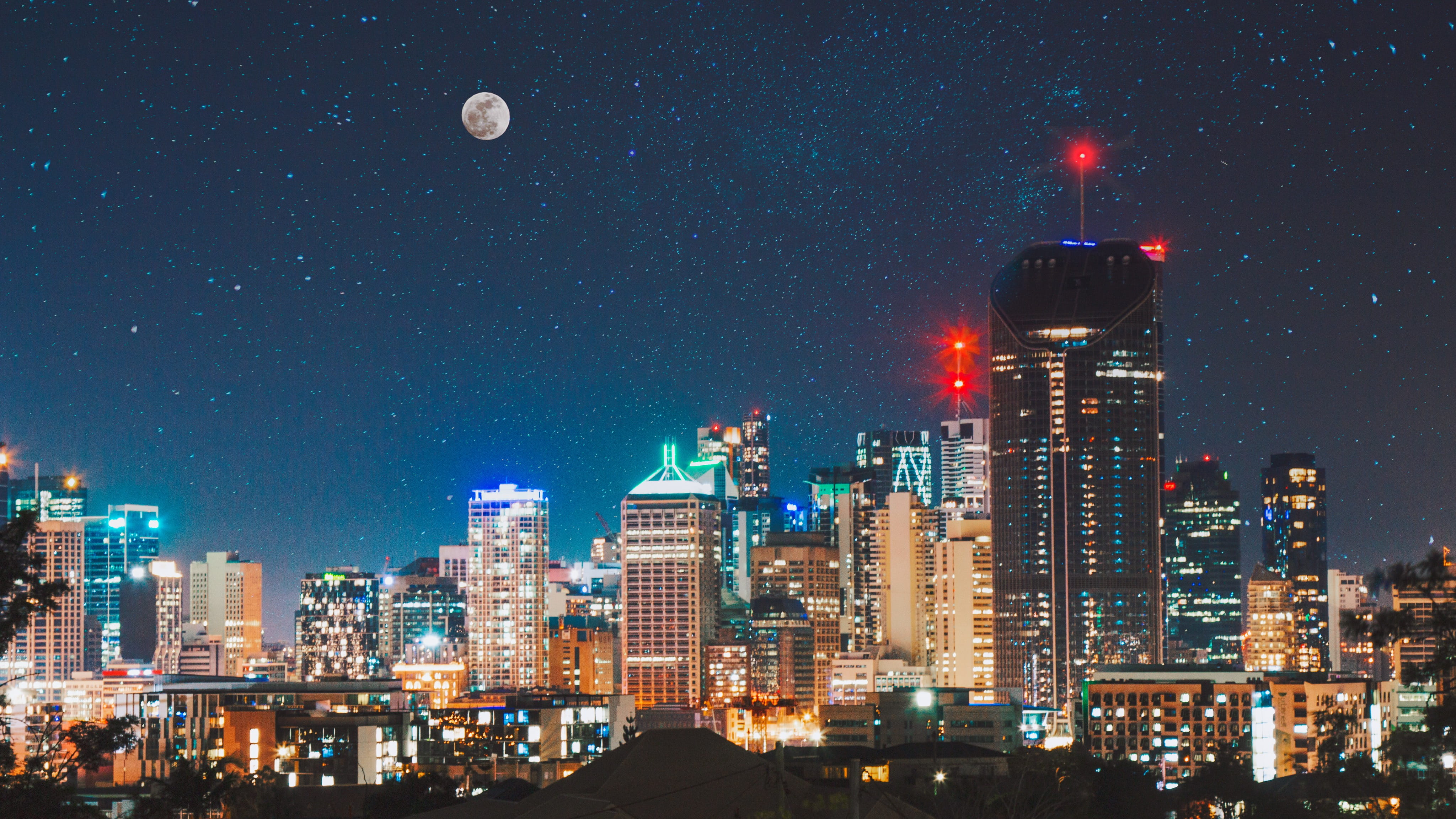 condo, building, night, tall - high, downtown, nature, illuminated, outer space, no people, outdoors, skyscraper, sky, office building exterior, high rise, HD Wallpaper