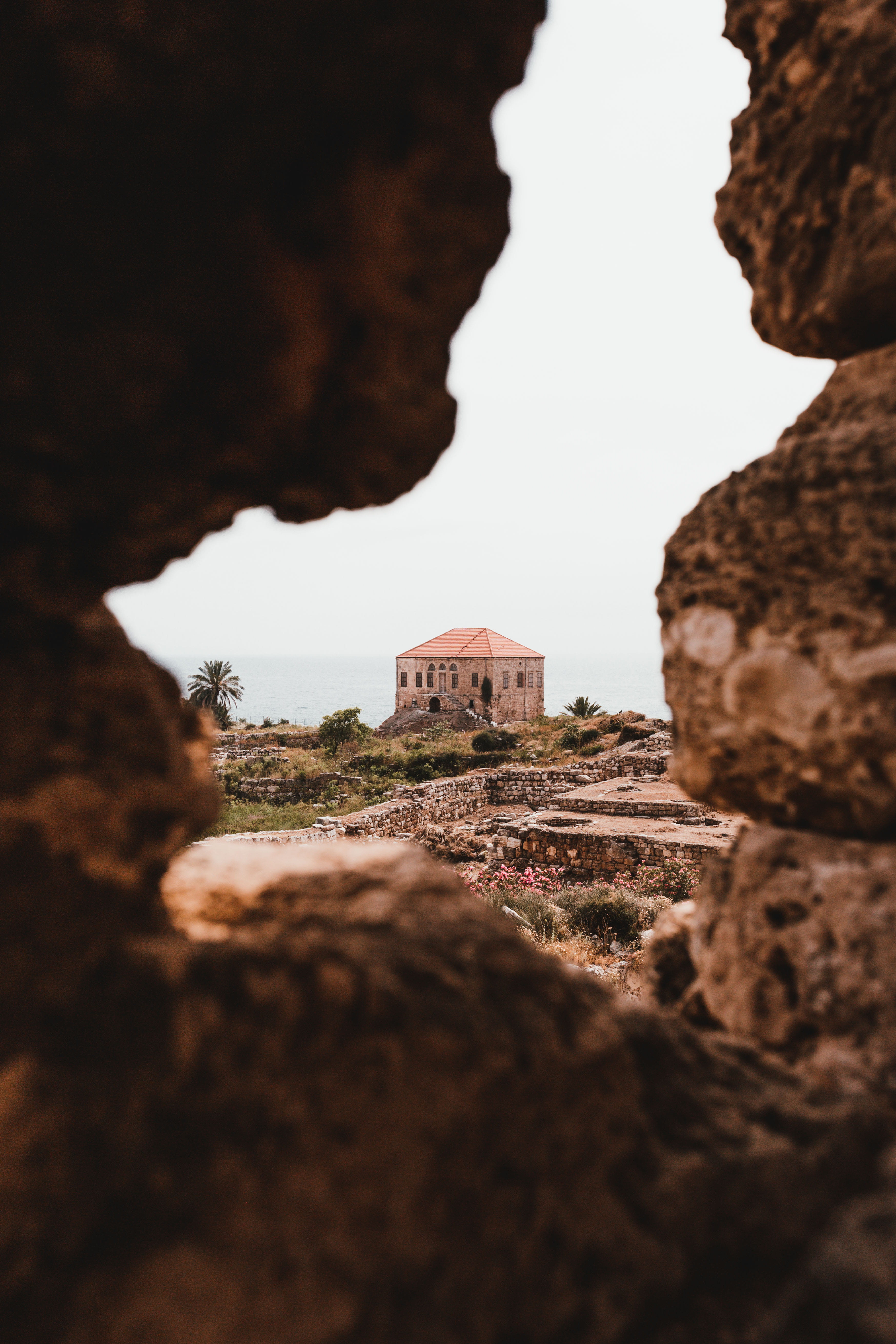 church, old, landscape, rock, village, wall, ruin, 5K, travel, lebanon, scenics, mediterranean Sea, vacations, greece, tourism, nature, view, ruins, urban, Phone HD Wallpaper