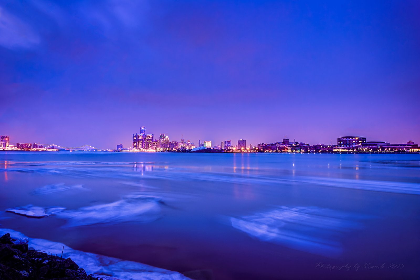 towers, architecture, oakland, city, bridges, night, cities, 720P, buildings, stores, storehouses, chrysler, detroit, downtown, michigan, monorail, ford, HD Wallpaper