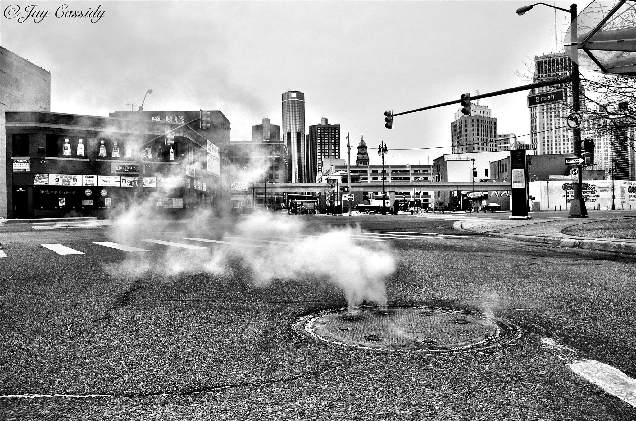 oakland, docks, jet, chrysler, architecture, towers, storehouses, 1080P, monorail, detroit, offices, art, stores, bridges, downtown, usa, michigan, cities, HD Wallpaper