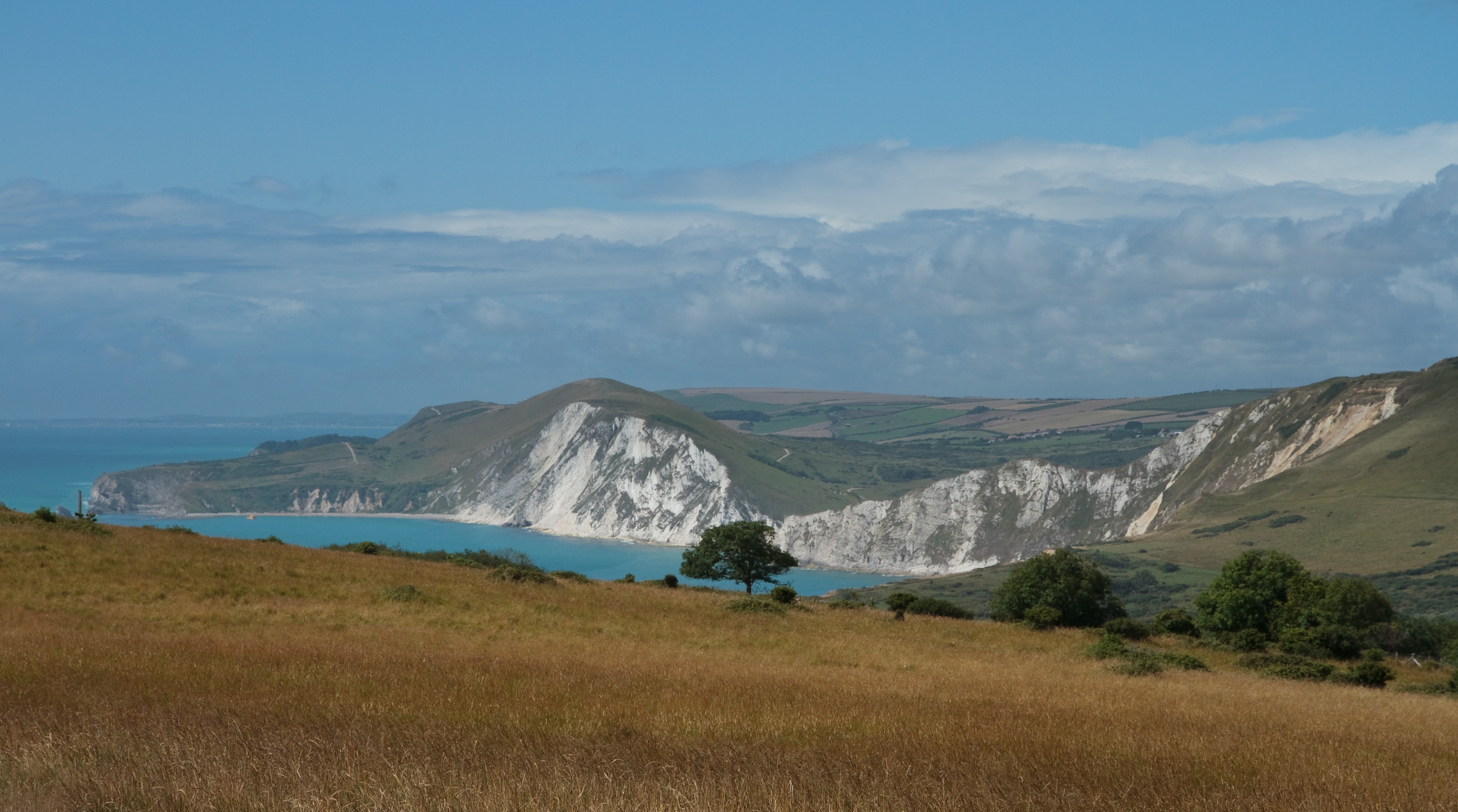 Coastline, cloud - sky, Chalk, Cliffs, whitecliffs, beauty in nature, canon, Outdoor, Travel, unitedkingdom, dorset, grassland, plant, f3556, Field, water, HD Wallpaper