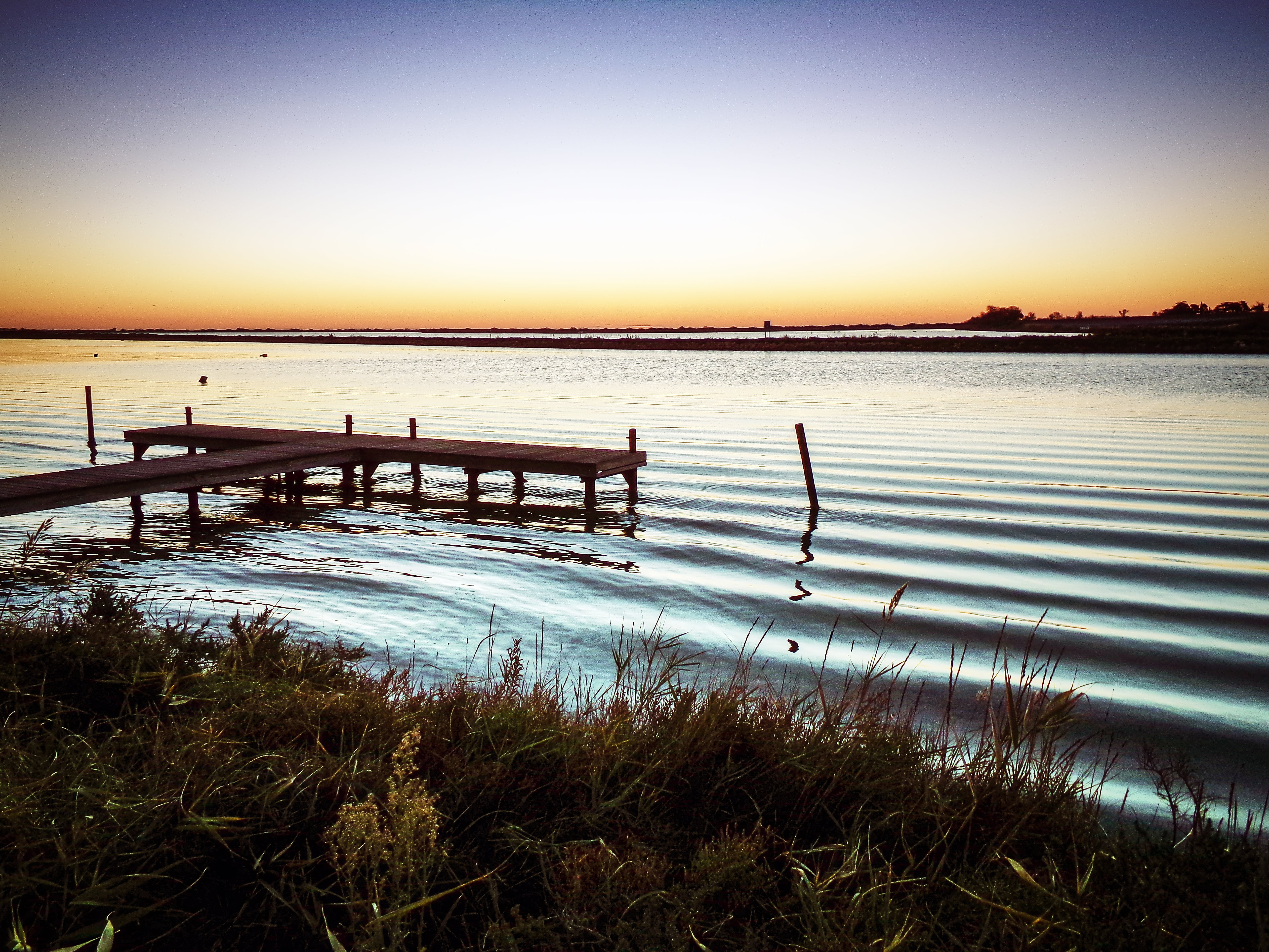 lake, landscape, sea, beach, water, reflection, color, sunset, seascape, outdoors, france, sky, dusk, travel, 4K, europe, sunrise, nature, dock, body, HD Wallpaper