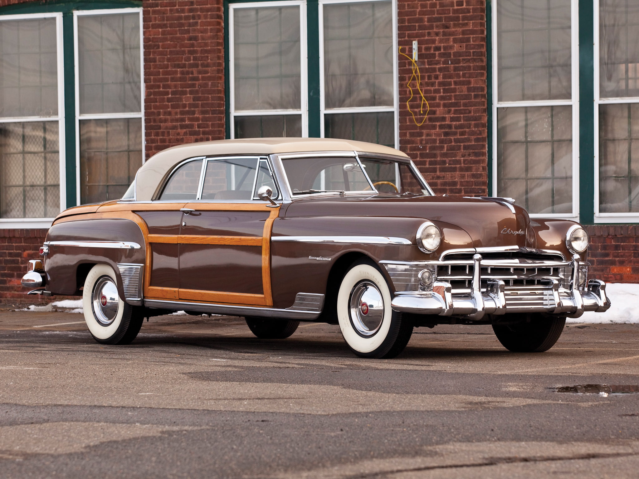 town, newport, 1080P, retro, yorker, country, c49n, coupe, chrysler, 1950, HD Wallpaper