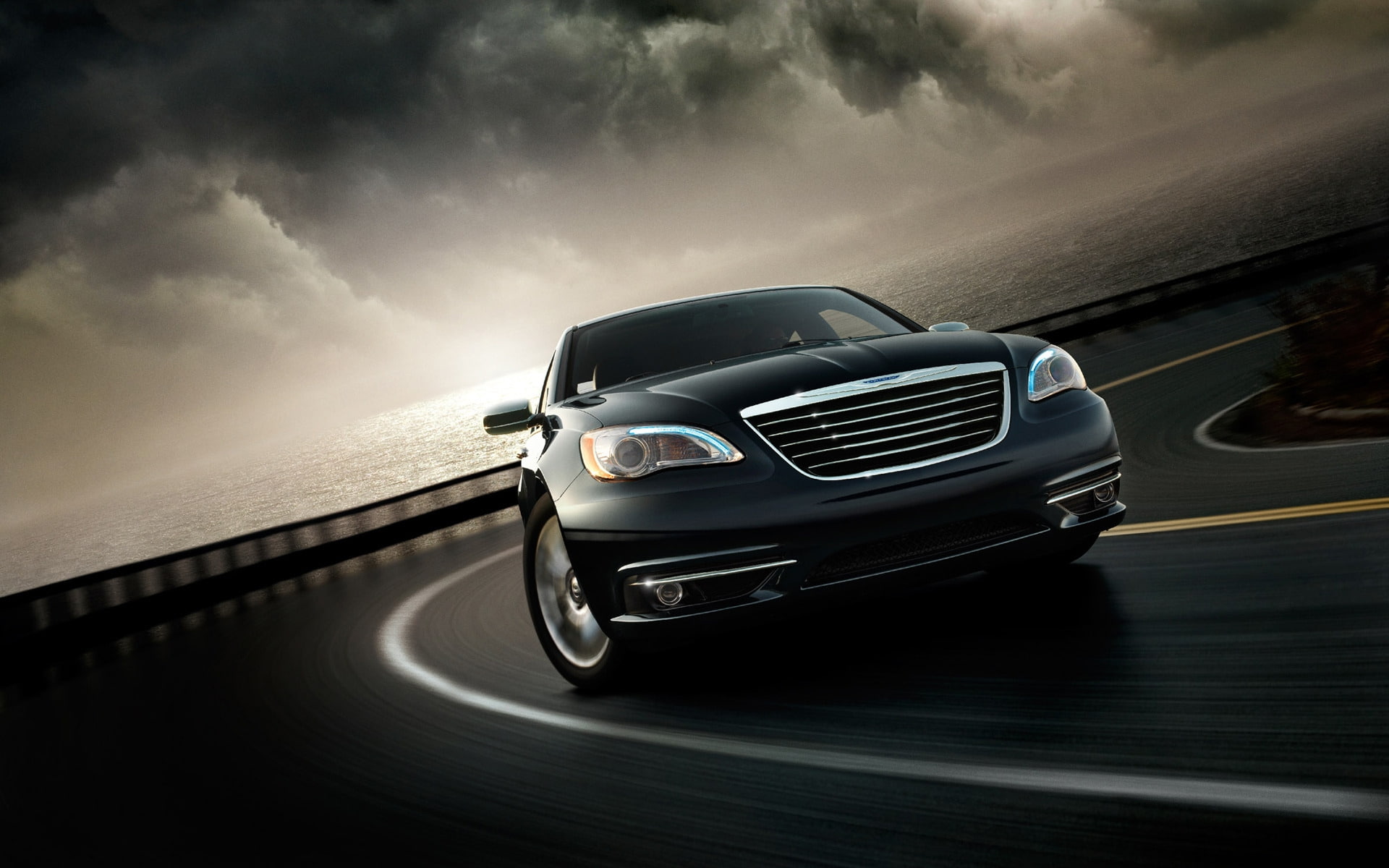 Chrysler 200, black, car, chrysler, 1080P, sedan, HD Wallpaper