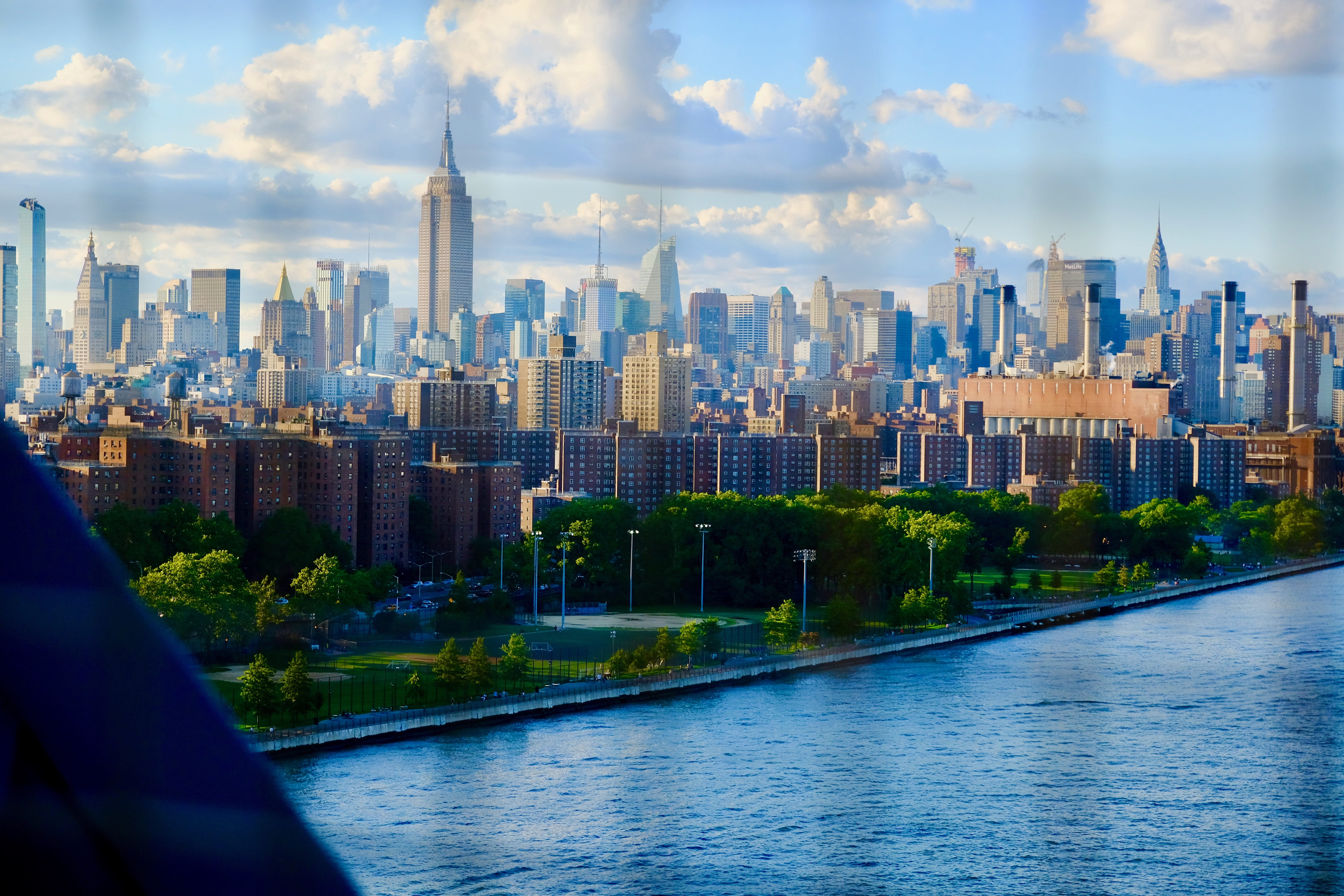 city, office, landscape, no people, newyork, cloud - sky, polution, water, modern, bridge, travel destinations, nature, spire, financial district, painting, HD Wallpaper