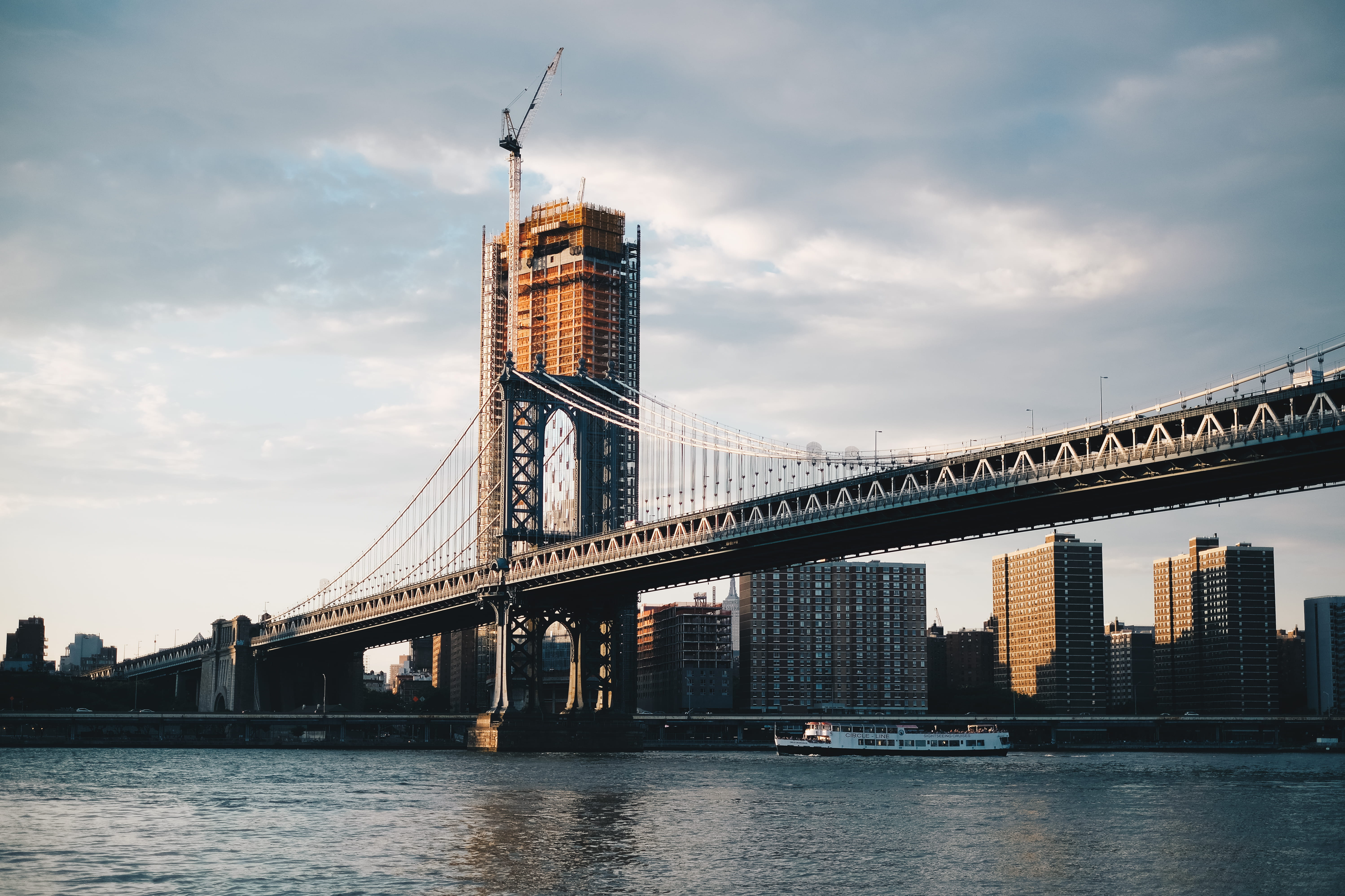 bridge - man made structure, building, city, bridge, modern, financial district, built structure, architecture, skyscraper, travel destinations, water, HD Wallpaper