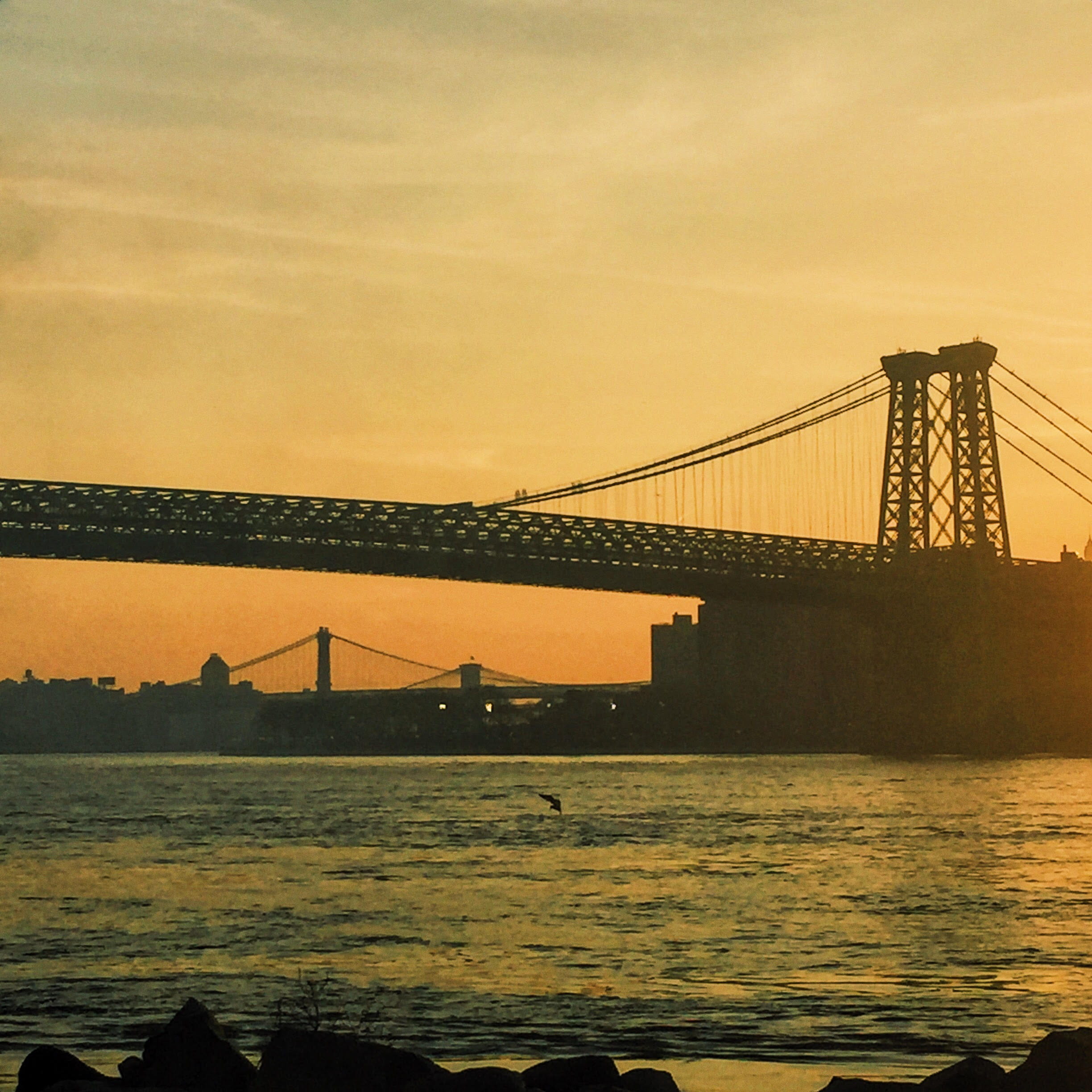 suspension bridge, bridge - man made structure, bridges, 1080P, engineering, outdoors, travel destinations, transportation, sky, williamsburg, brooklyn, Phone HD Wallpaper