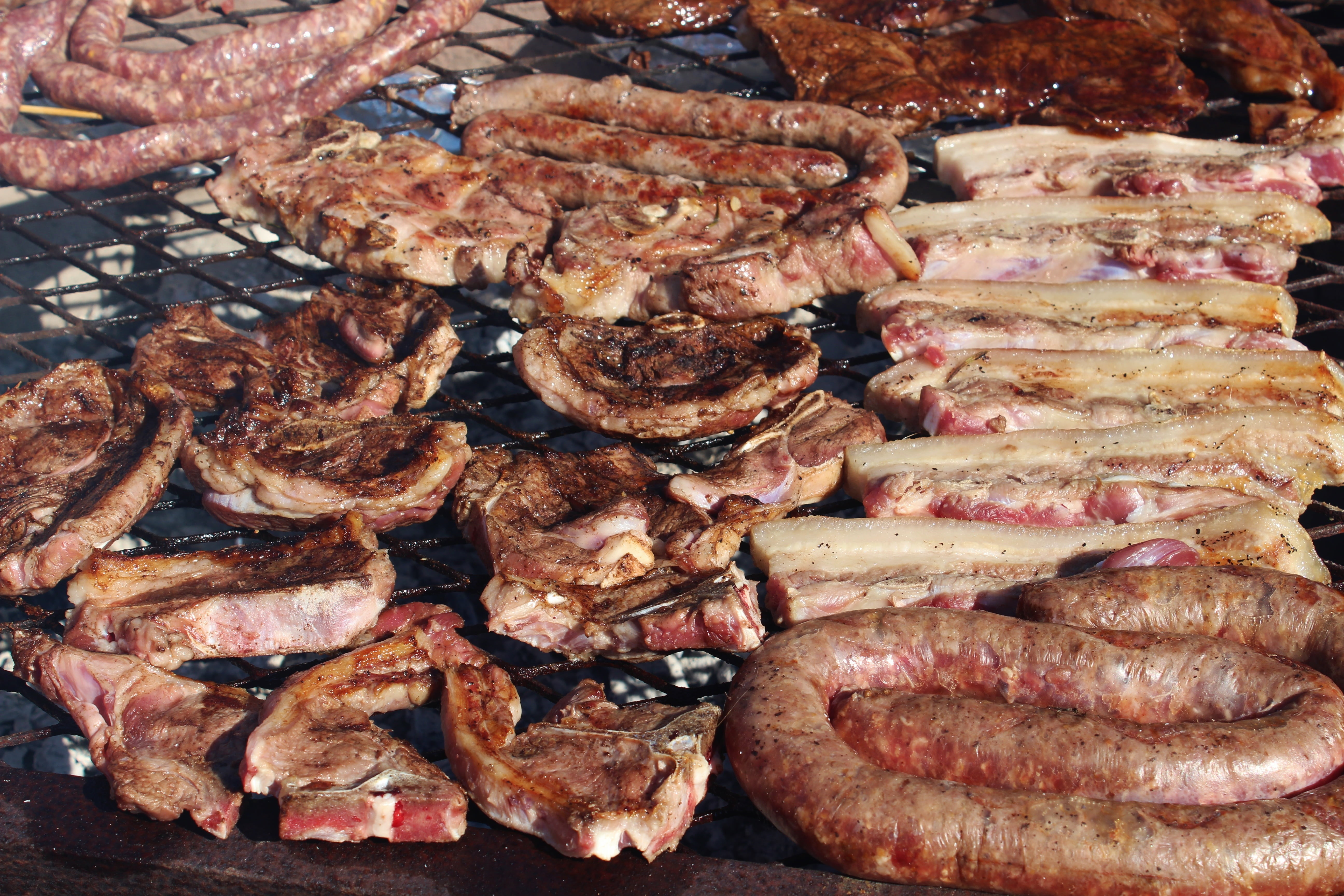 hot, choice, full frame, sausage, high angle view, ready-to-eat, food and drink, indulgence, cutlets, pig, grill, beef, 5K, meat products, no people, still life, HD Wallpaper