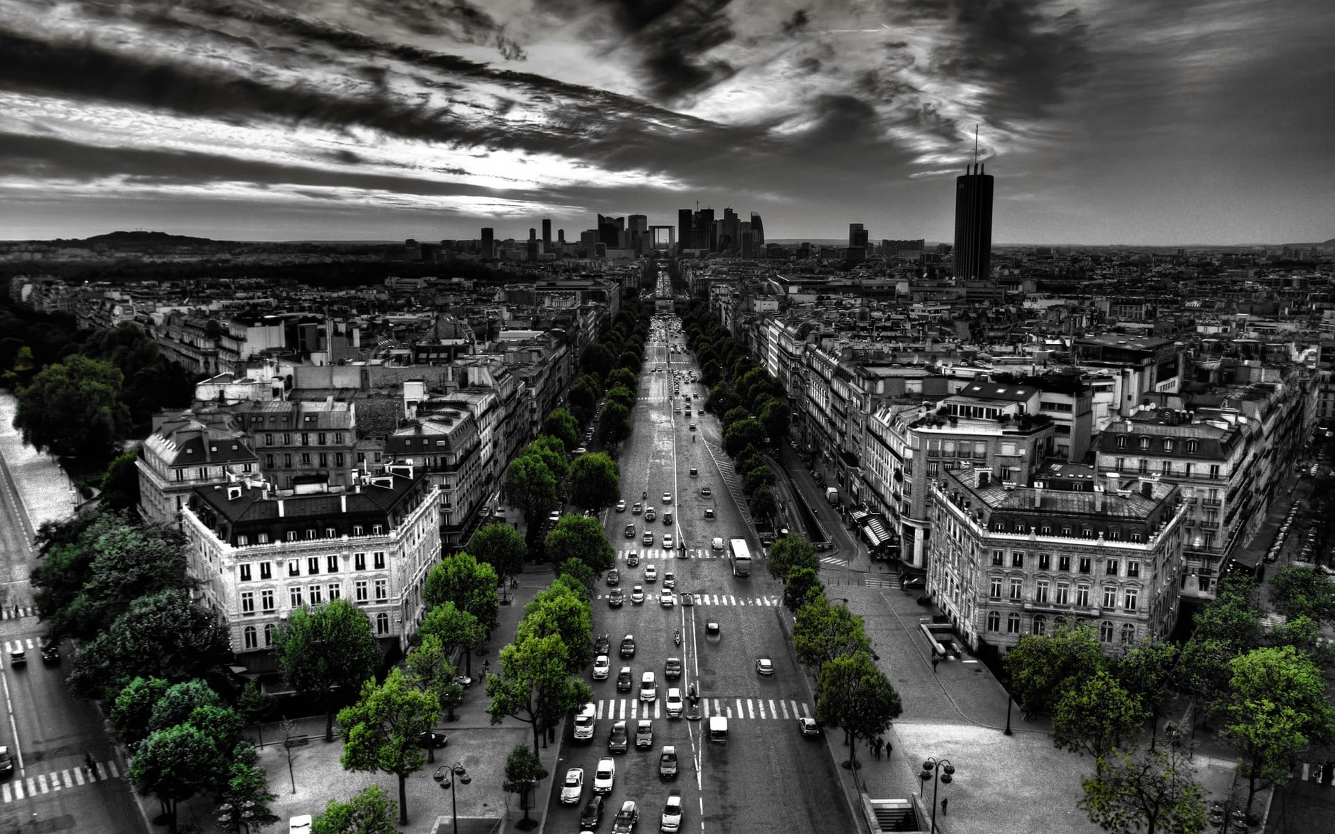 transportation, outdoors, France, nature, street, cityscape, residential district, travel, city, high angle view, motor vehicle, Paris, car, crowded, built structure, HD Wallpaper