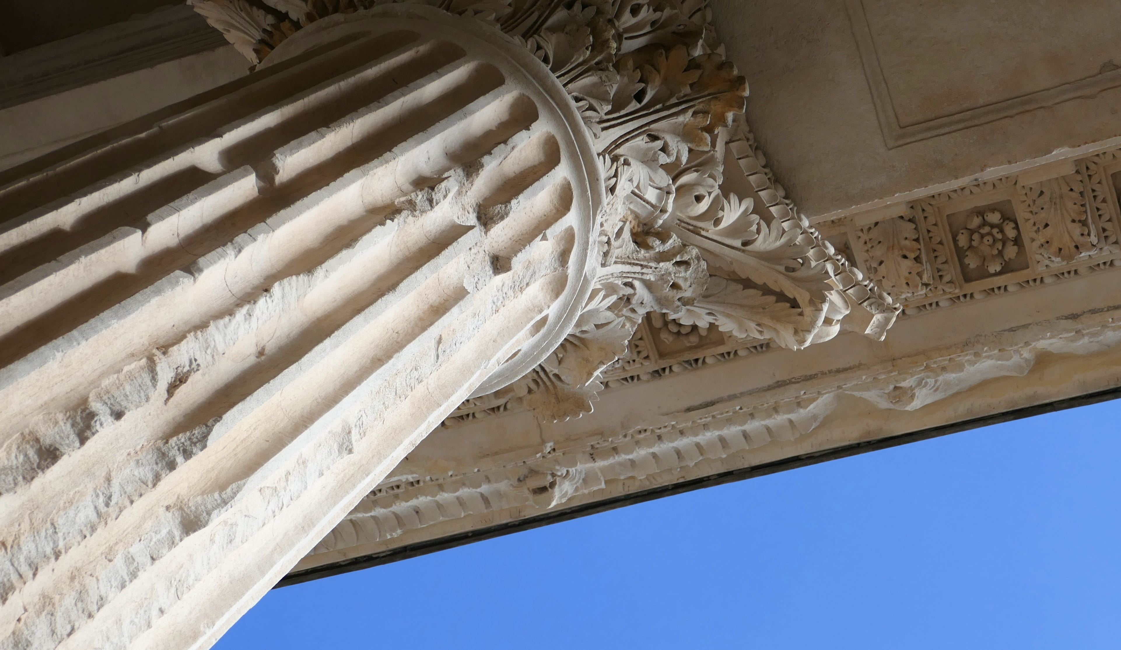 roman, france, the past, ancient, day, outdoors, building exterior, place of worship, angle, history, 4K, building, neo-classical, ceiling, architectural Column, HD Wallpaper