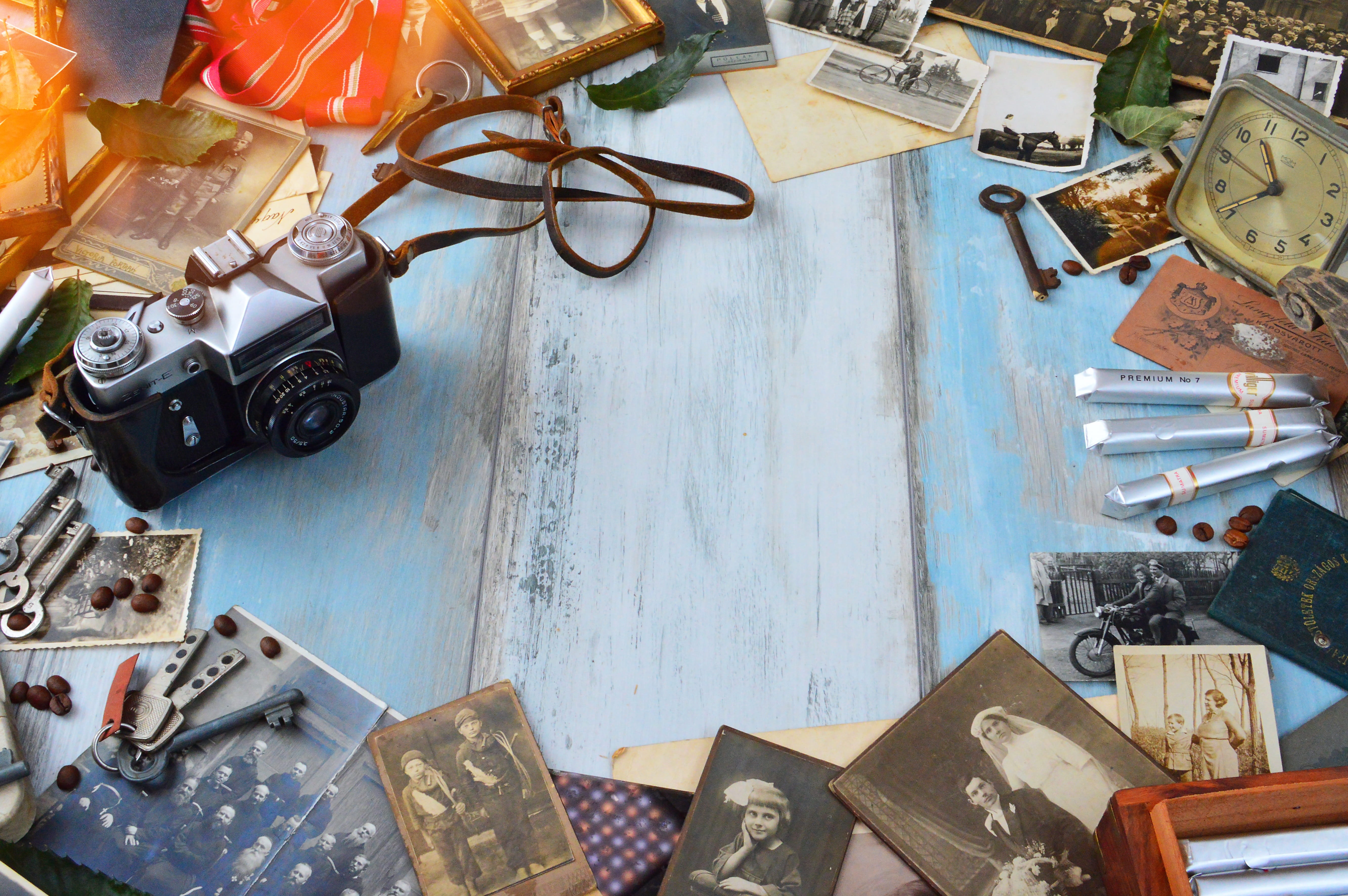 indoors, collection, nostalgia, directly above, photo, digital camera, vintage, still life, pictures, retro, structure, 5K, mood, equipment, old camera, HD Wallpaper