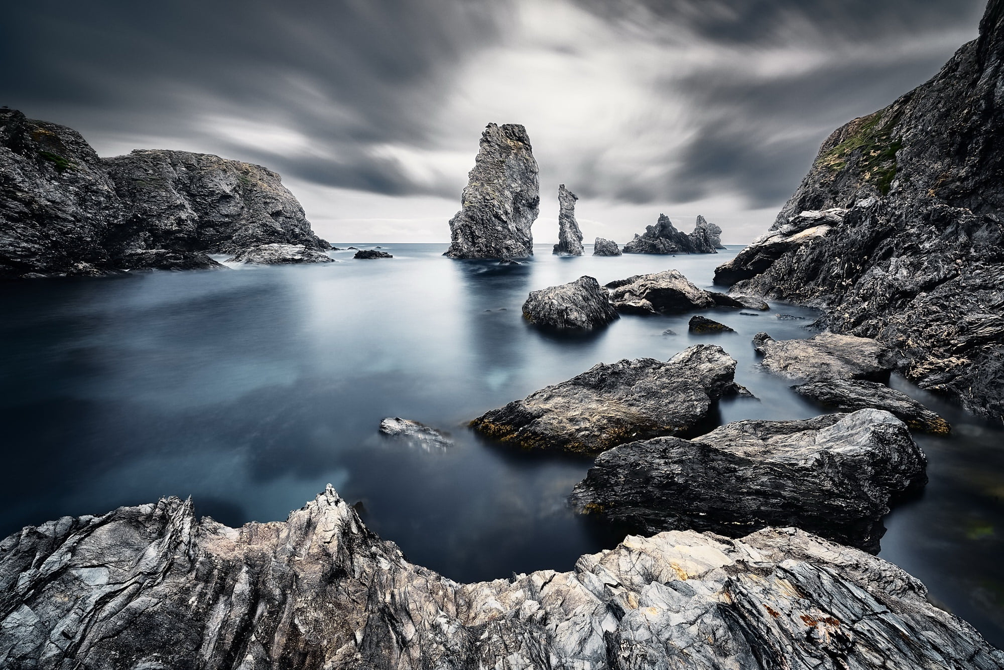 rock - object, non-urban scene, eroded, body, rock formation, France, outdoors, tranquil scene, day, no people, sea, solid, tranquility, scenics - nature, HD Wallpaper