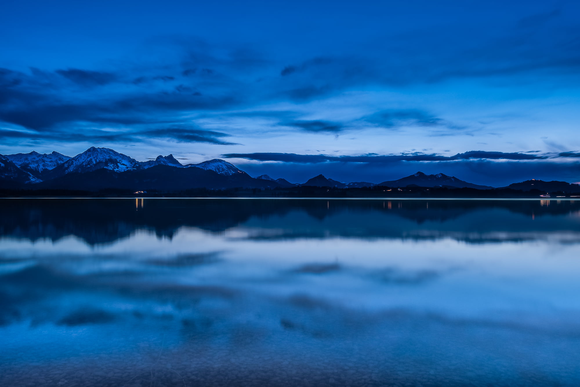 1080P, lake, Landscape, reflection, Explored, mountain Range, Germany, night, Panasonic  GM1, Blue  Hour, mountain, scenics, Alps, F/3.5, lr, sky, near, HD Wallpaper