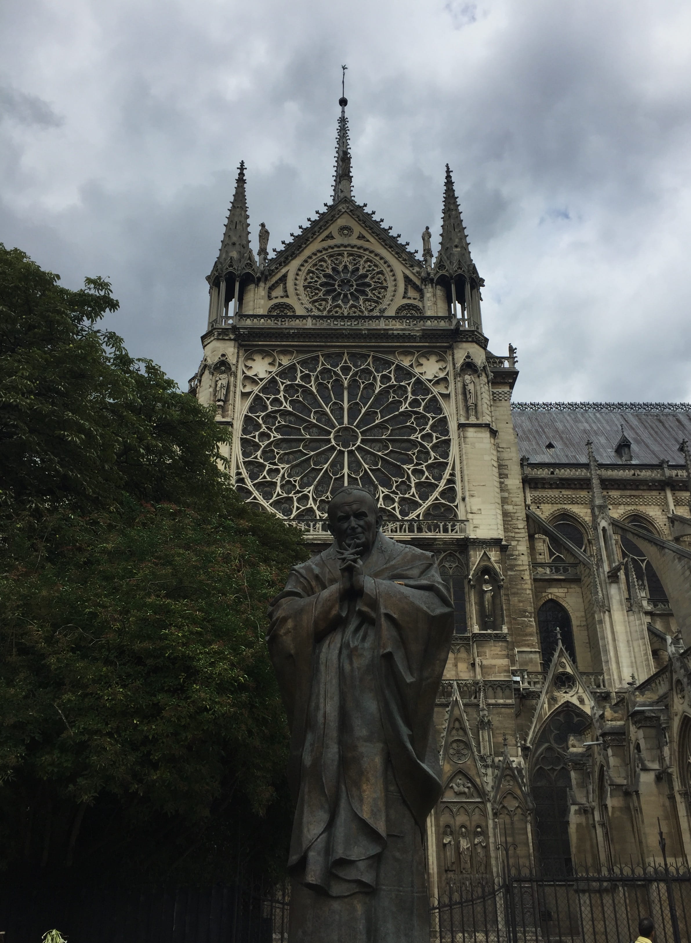 representation, tree, 2K, place of worship, gothic style, notre-dame, building, spire, spirituality, no people, belief, paris, architecture, low angle view, Phone HD Wallpaper
