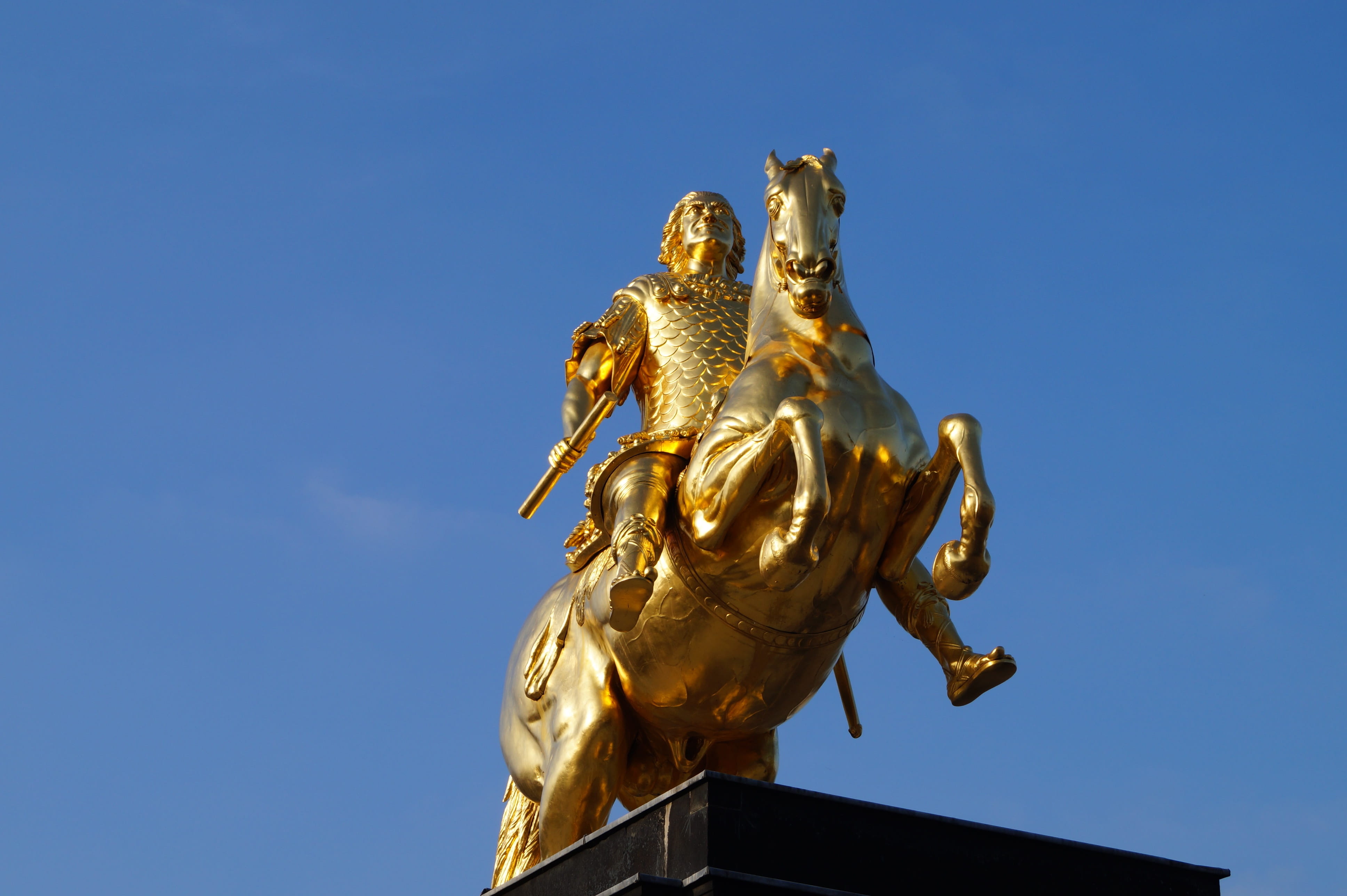 august the strong, close-up, metal, golden, no people, historically, nature, history, prince-elector, Places Of Interest, germany, landmark, sky, human representation, HD Wallpaper