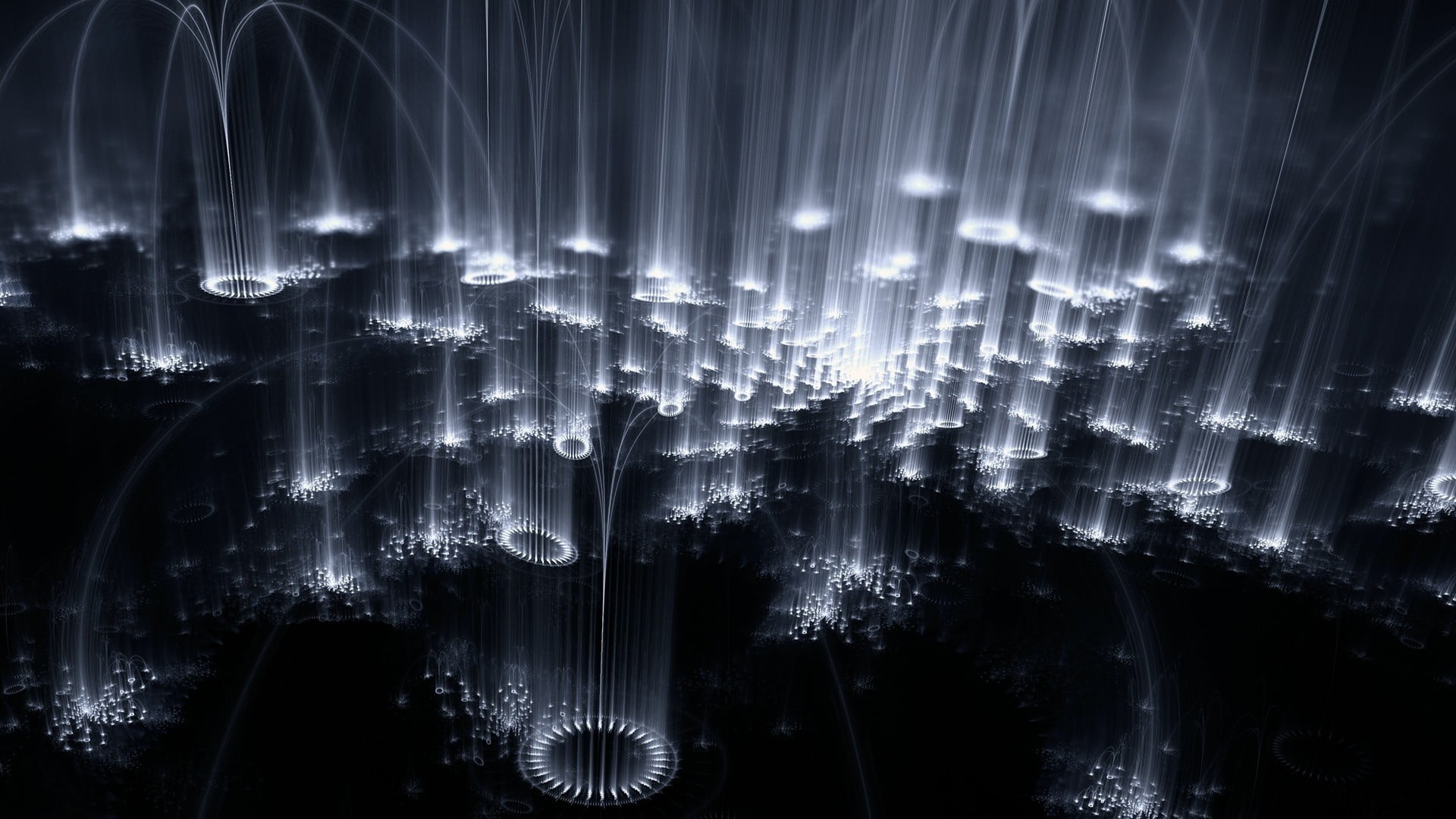light - Natural Phenomenon, Pattern, lights, space, backgrounds, science, black Color, 1080P, modern, computer Graphic, technology, built structure, HD Wallpaper