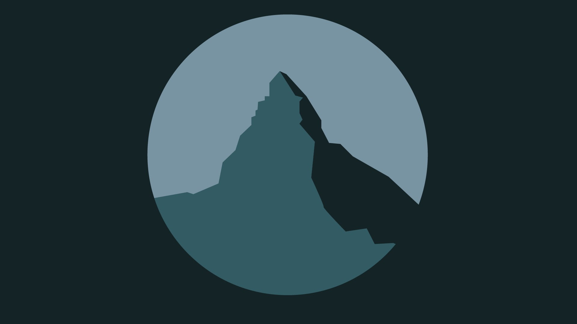 sky, outdoors, landscape, communication, Cervino, Simple, space, circle, design, Simplicity, night, Matterhorn, geometric shape, vector, shape, nature, HD Wallpaper