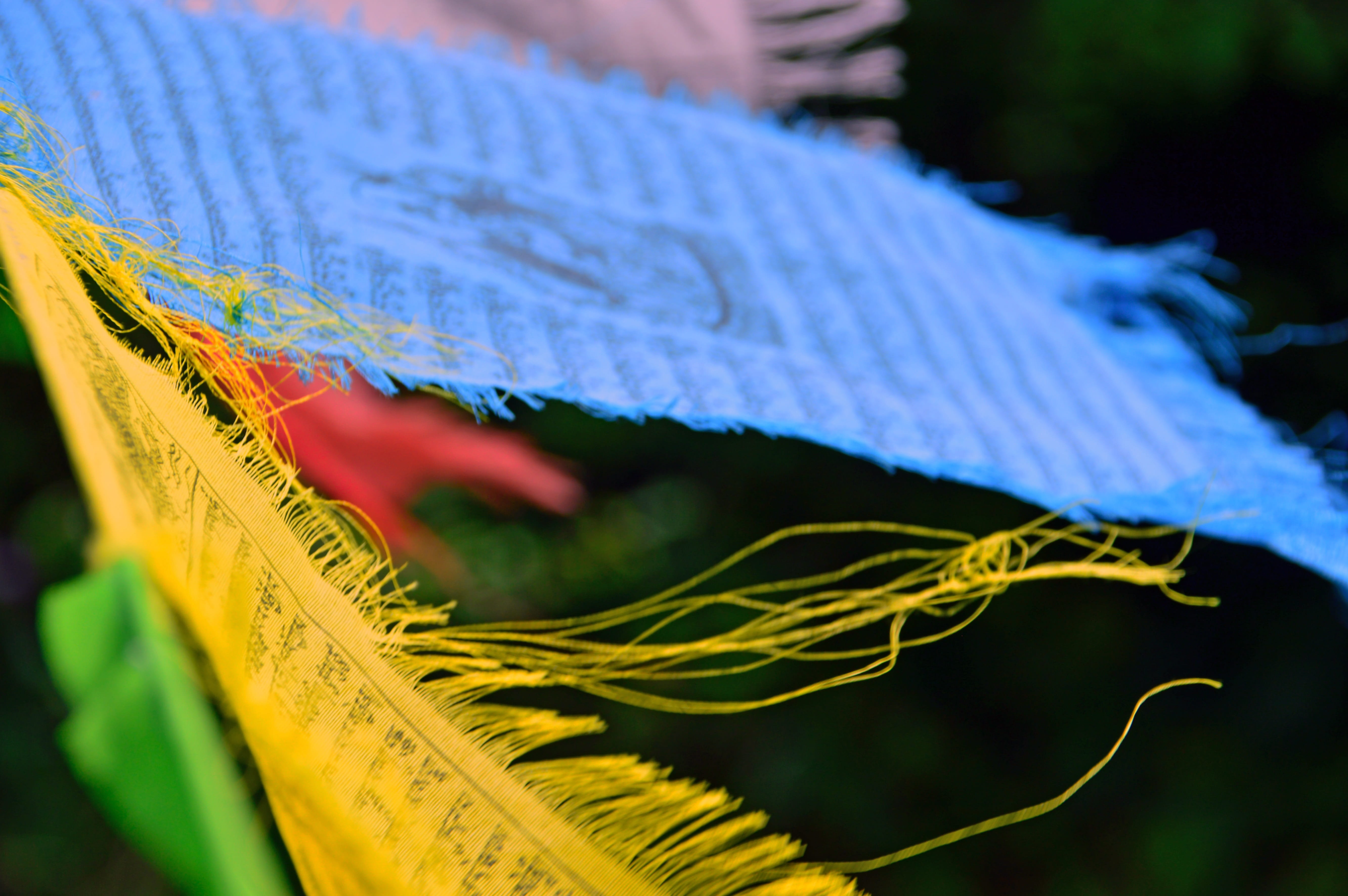 nature, torn, spirituality, blue, body part, yellow, hinduism, decoration, prayer flags-yellow, thread, symbol, green, outdoors, textile, reference material, HD Wallpaper