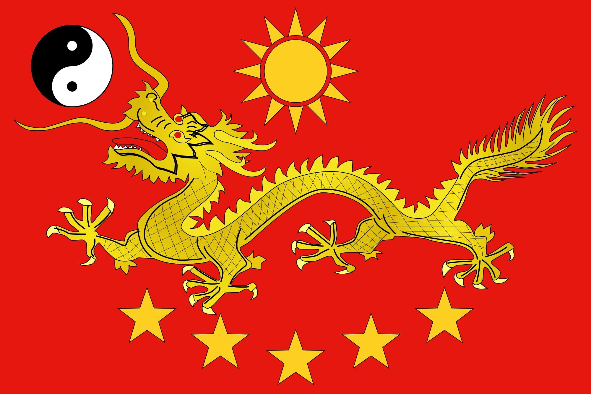 1080P, 2000px new, chinese, imperial, flag svg, HD Wallpaper