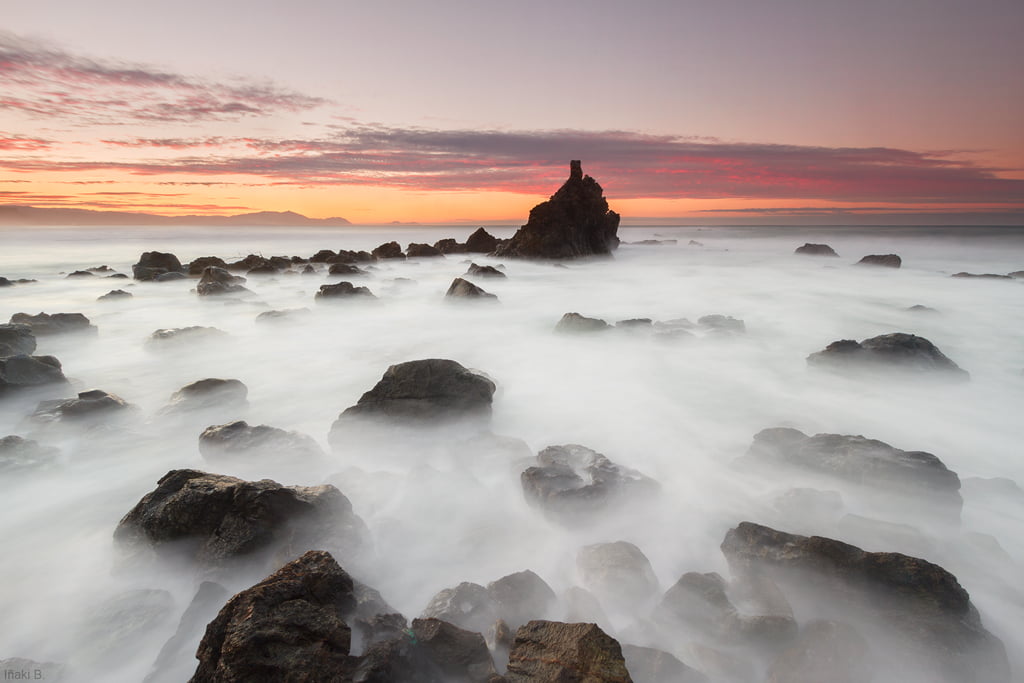 URTE, nature, euskadi, shoreline, sunrise - Dawn, sea, coastline, sunset, 480P, landscape, meñakoz, rock - Object, dusk, BERRI, seascape, photo, ETA, scenics, HD Wallpaper