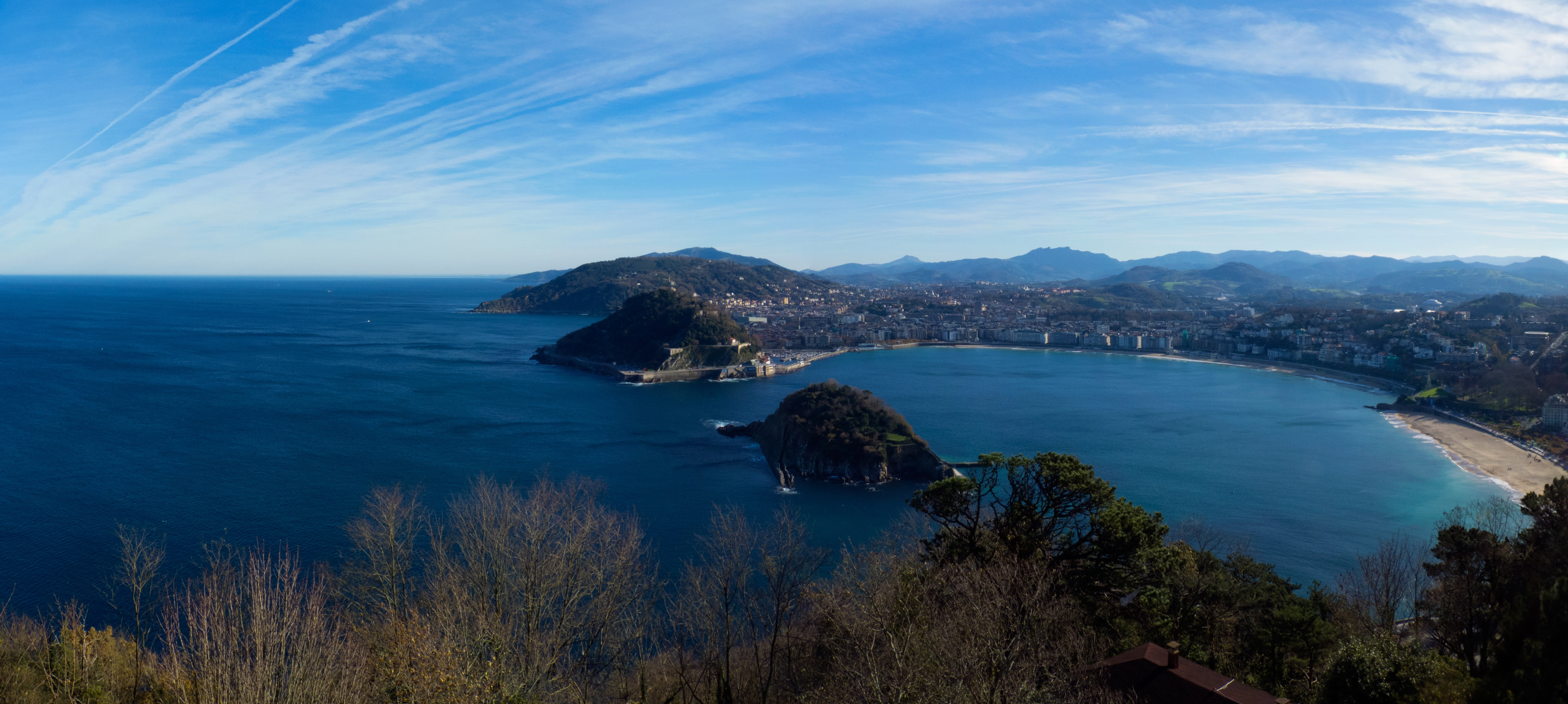 horizon over water, scenics - nature, sky, cloud - sky, water, photo, tranquility, body, s, spain, donostia, bay, tourism, tree, no people, beauty in nature, HD Wallpaper