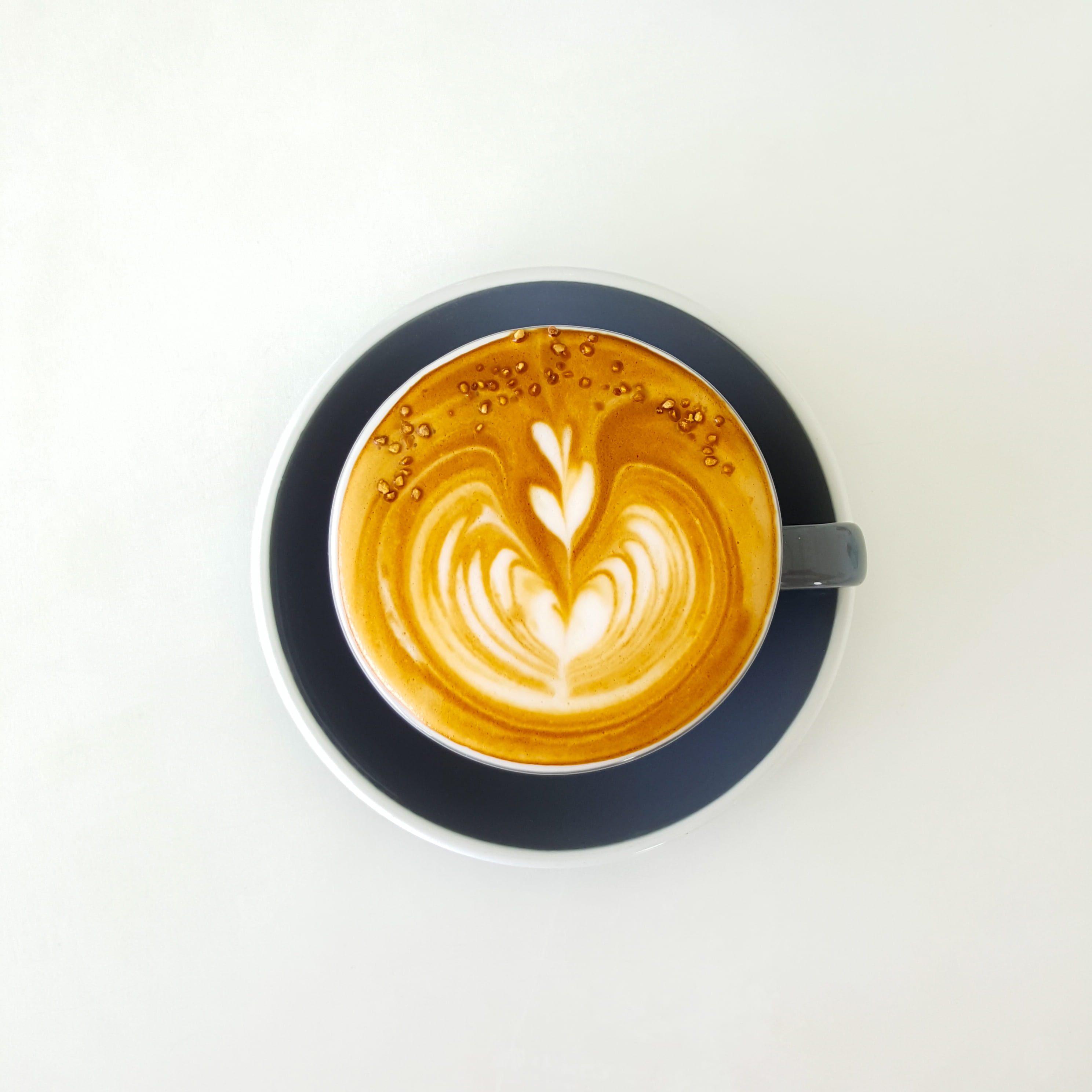art, cup, white, shape, froth art, refreshment, indoors, still life, espresso, from above, morning, floral pattern, breakfast, coffee, food and drink, latte, Phone HD Wallpaper