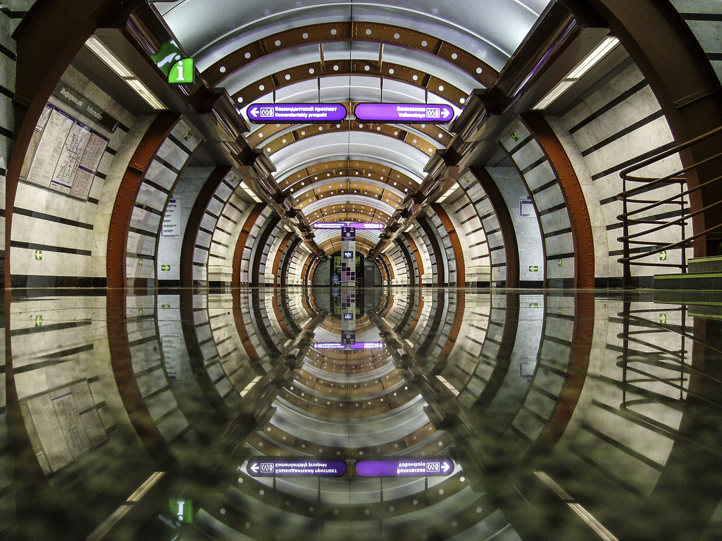 circle, building, shopping mall, illuminated, 1080P, station, kanal, Russia, design, city, directly below, shape, photo, architectural feature, day, obvodny, HD Wallpaper