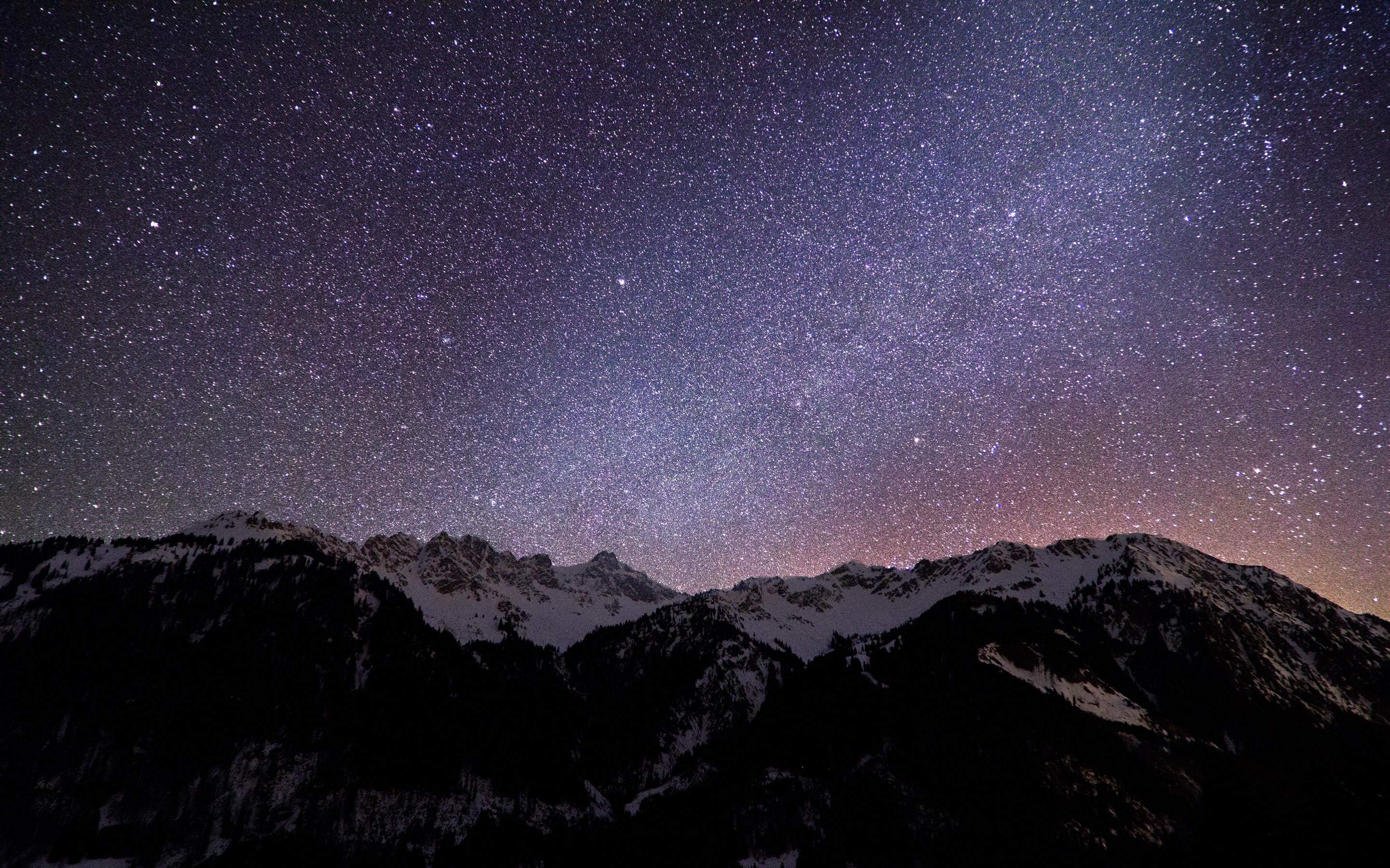 tranquility, night, nature, mountain peak, majestic, tokinaat‑x116prodx, landscape, mountains, germany, galaxy, mountain range, canoneos550d, sky, no people, HD Wallpaper