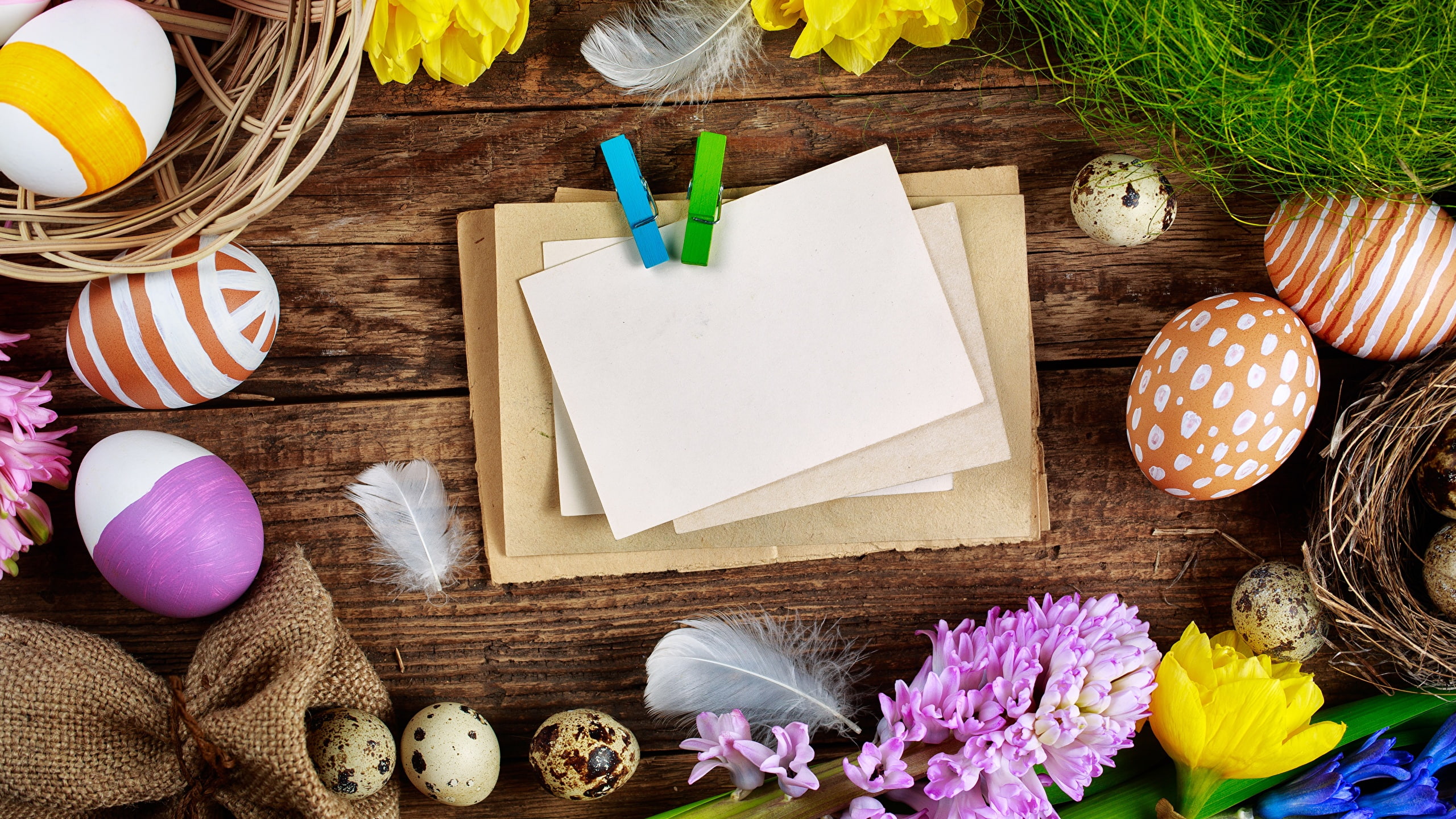 pascua, papel, 2K, huevos, pintados, HD Wallpaper