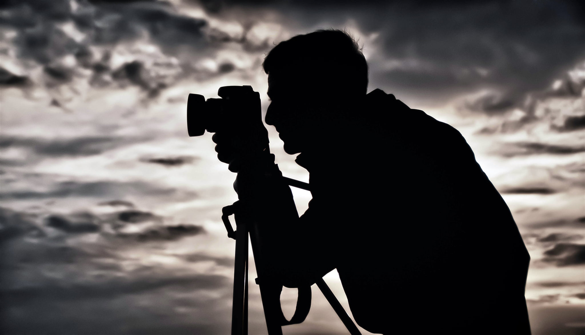 photographic equipment, CLOUDS, photography Themes, people, men, activity, equipment, PHOTOGRAPHER, BACKGROUND, cloud - sky, filming, The CAMERA, black Color, HD Wallpaper