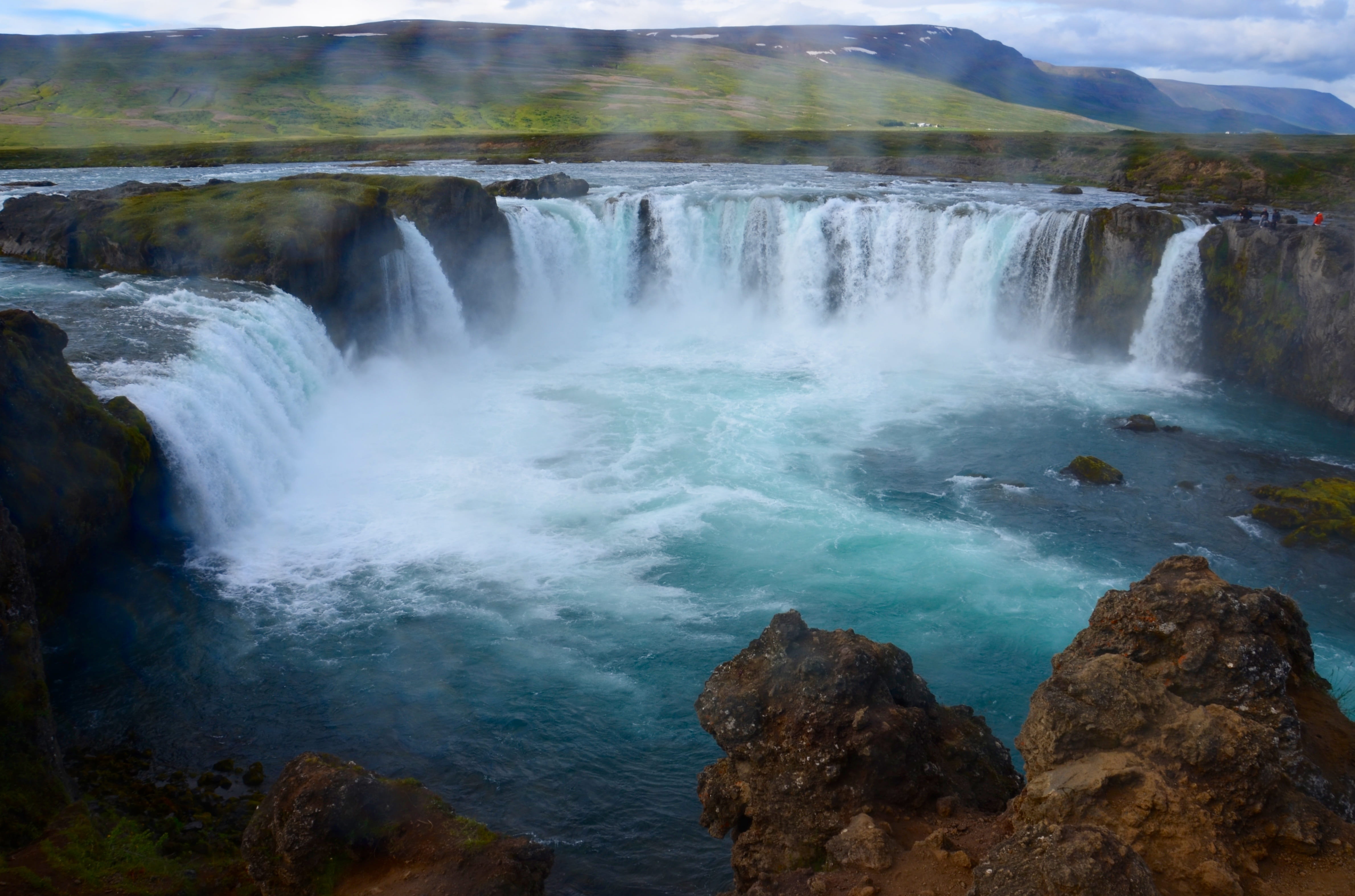 scenics - nature, blurred motion, flowing, outdoors, non-urban scene, Iceland, Waterfall, rock - object, flowing water, travel destinations, 4K, godafoss, HD Wallpaper