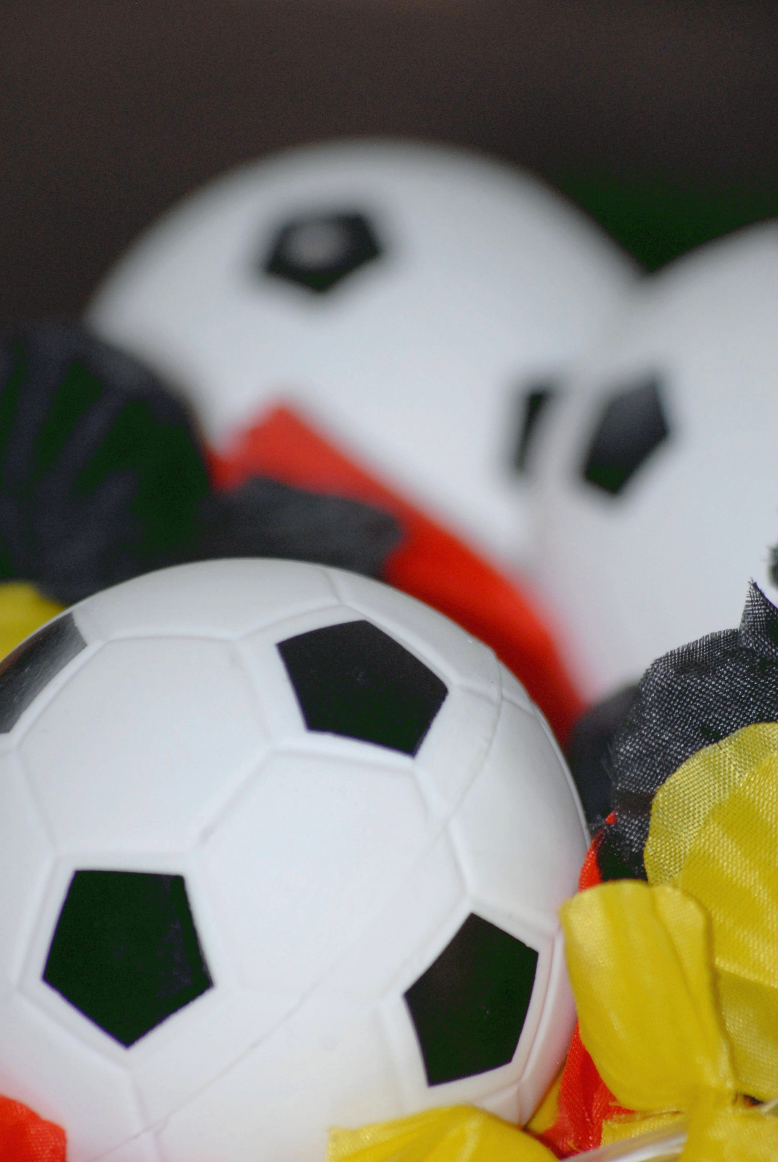 football, stuffed toy, white color, black, indoors, close-up, 4K, world champion, sport, team sport, play, still life, ball sports, ball, soccer, competition, Phone HD Wallpaper
