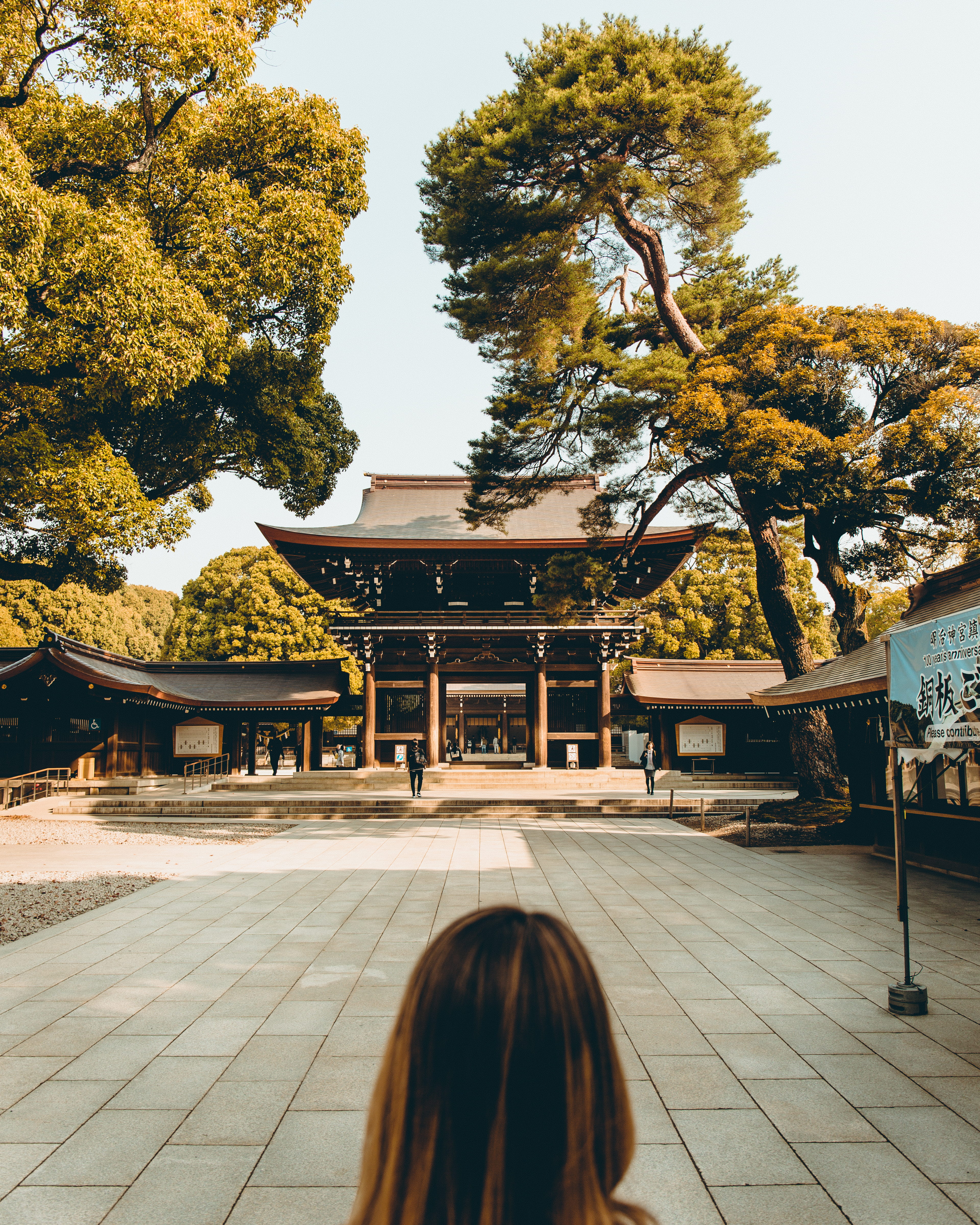 japan, built structure, lifestyles, history, belief, spirituality, front, shadow, head, culture, religion, building exterior, place of worship, one person, Phone HD Wallpaper