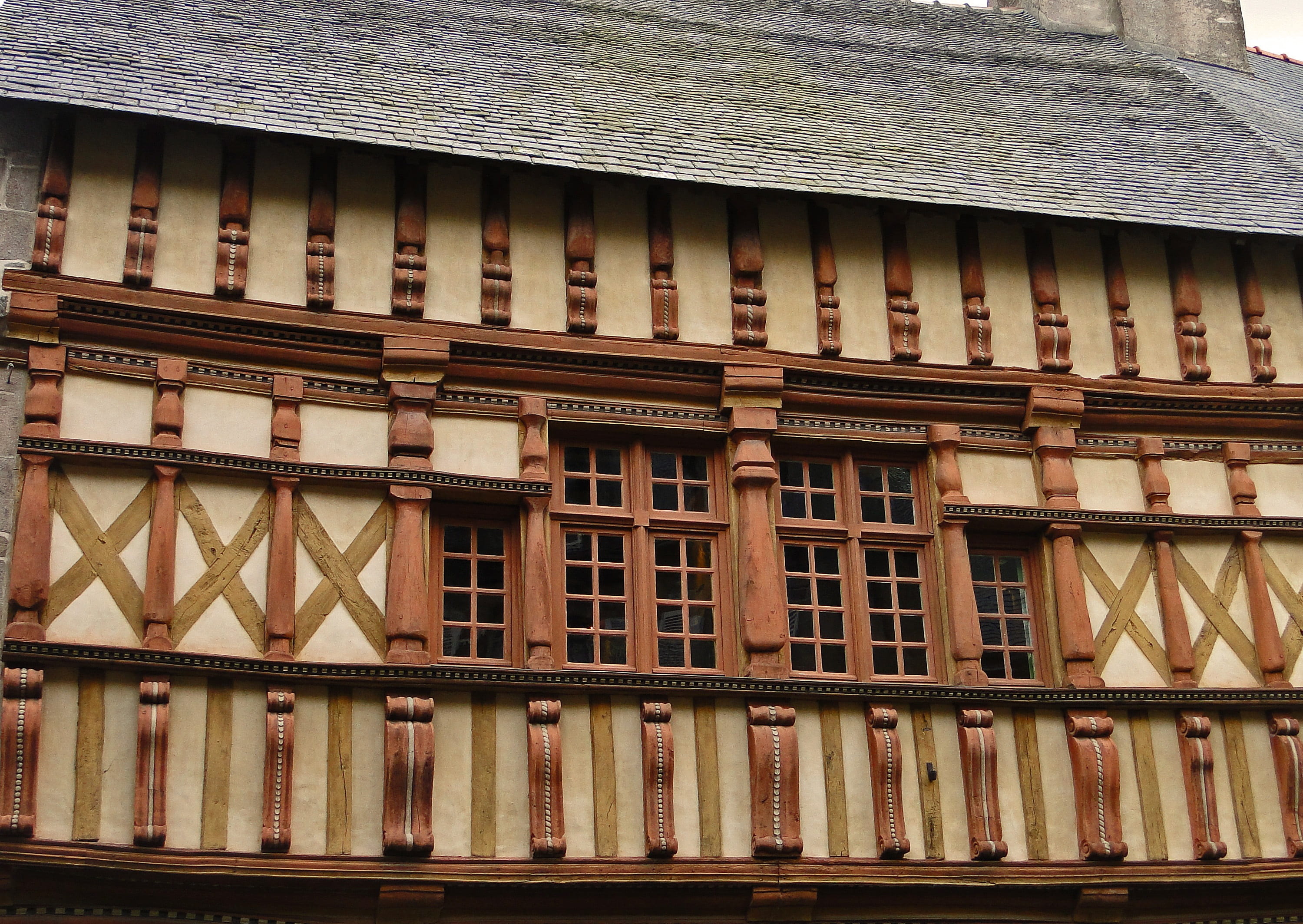 house facade, french village, colors, residential district, backgrounds, old houses, built structure, pattern, repetition, old house, village, house, france, HD Wallpaper
