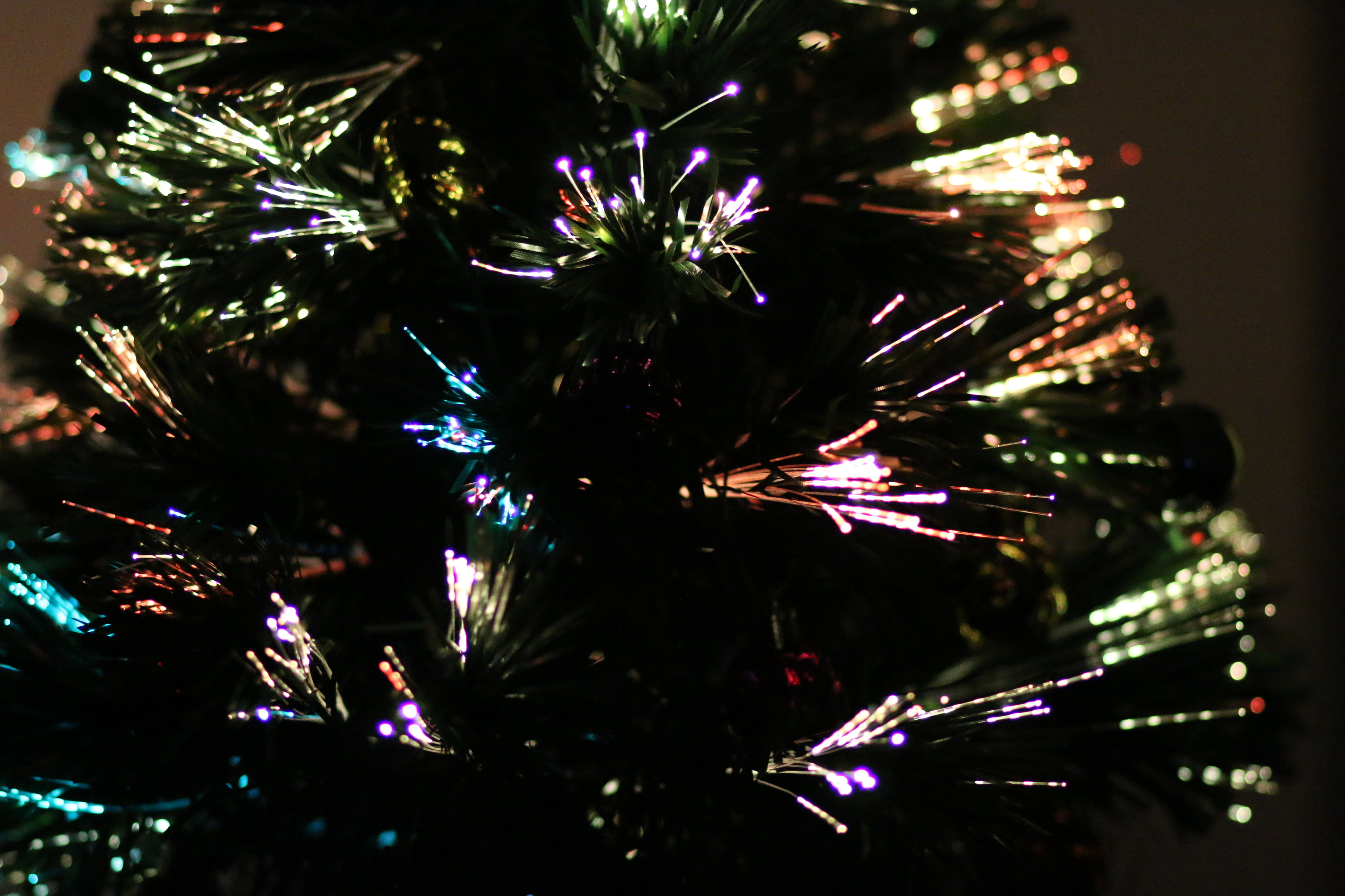christmas lights, 2K, tree, New Year, celebration, event, coniferous tree, indoors, christmas ornament, illuminated, christmas, holiday, trip, close-up, HD Wallpaper
