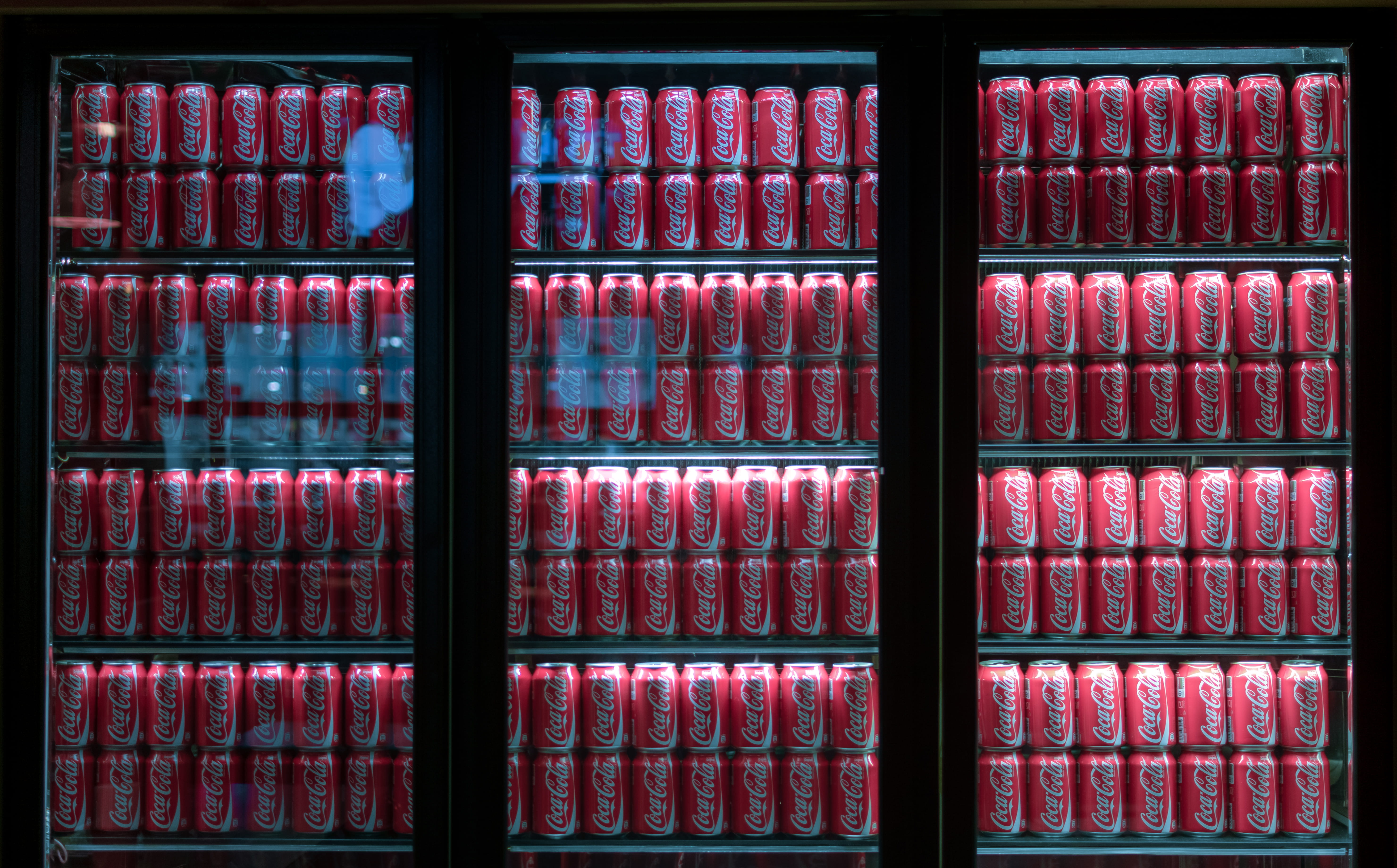 repetition, multi colored, in a row, can, red, no people, vending, coca, glass - material, arrangement, book, 5K, indoors, cola, lot, choice, full frame, HD Wallpaper