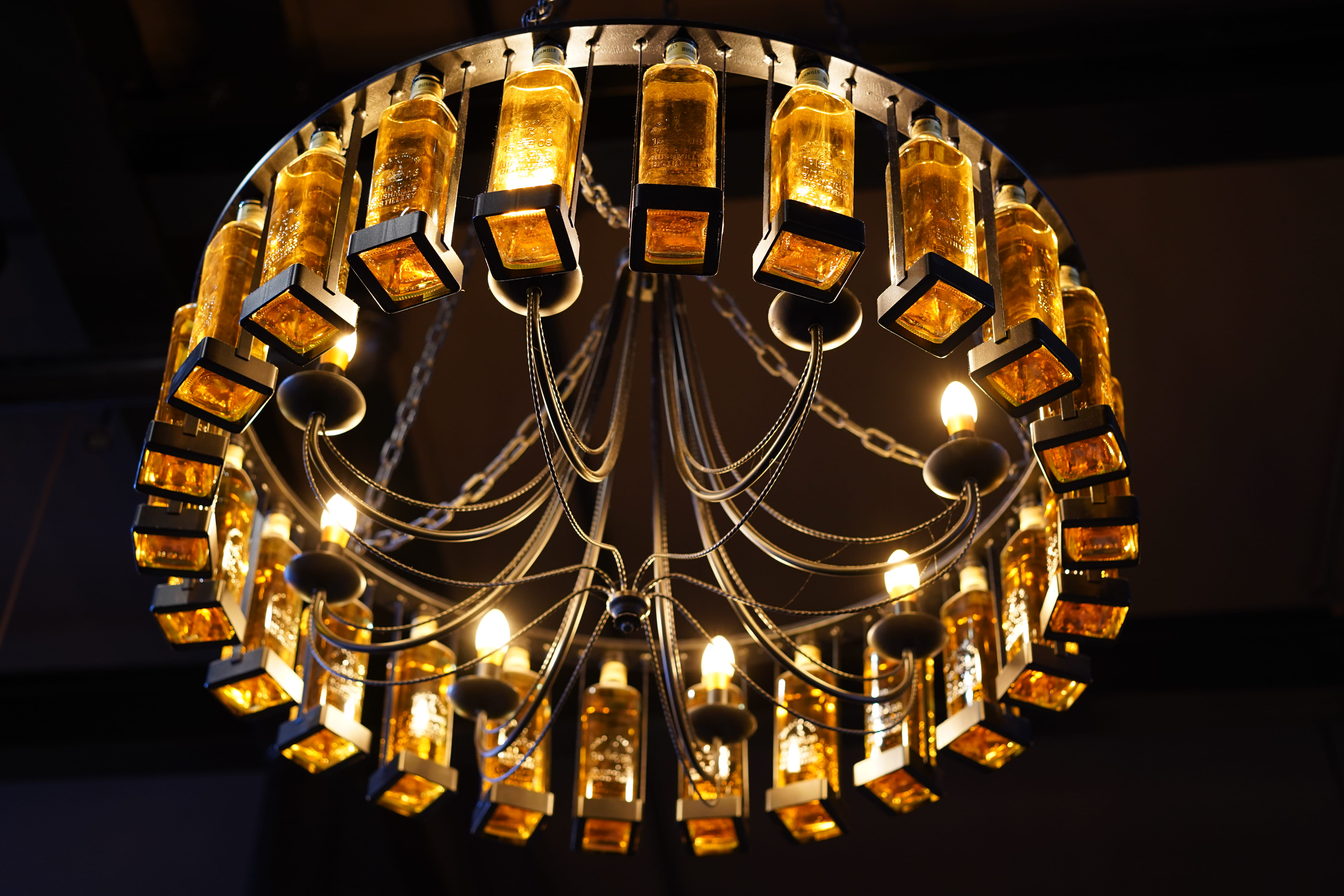 jewelry, metal, black background, luxury, market, light fixture, lighting, shop, carnival, no people, arts culture and entertainment, illuminated, bushmills, HD Wallpaper