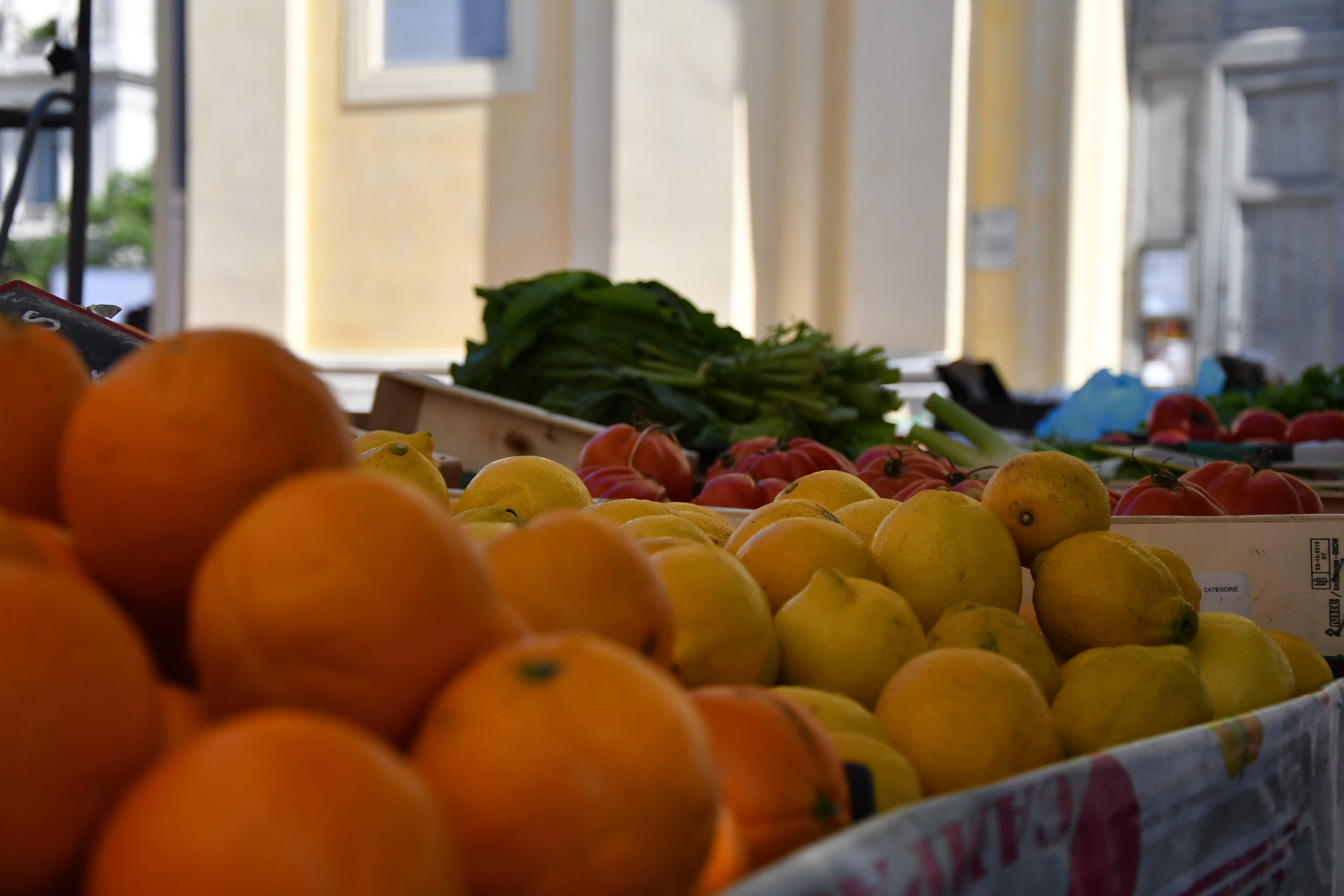 market, monitor, frankreich, food, container, display, lemon, vegetable, large group of objects, wellbeing, france, persimmon, abundance, electronics, apricot, HD Wallpaper