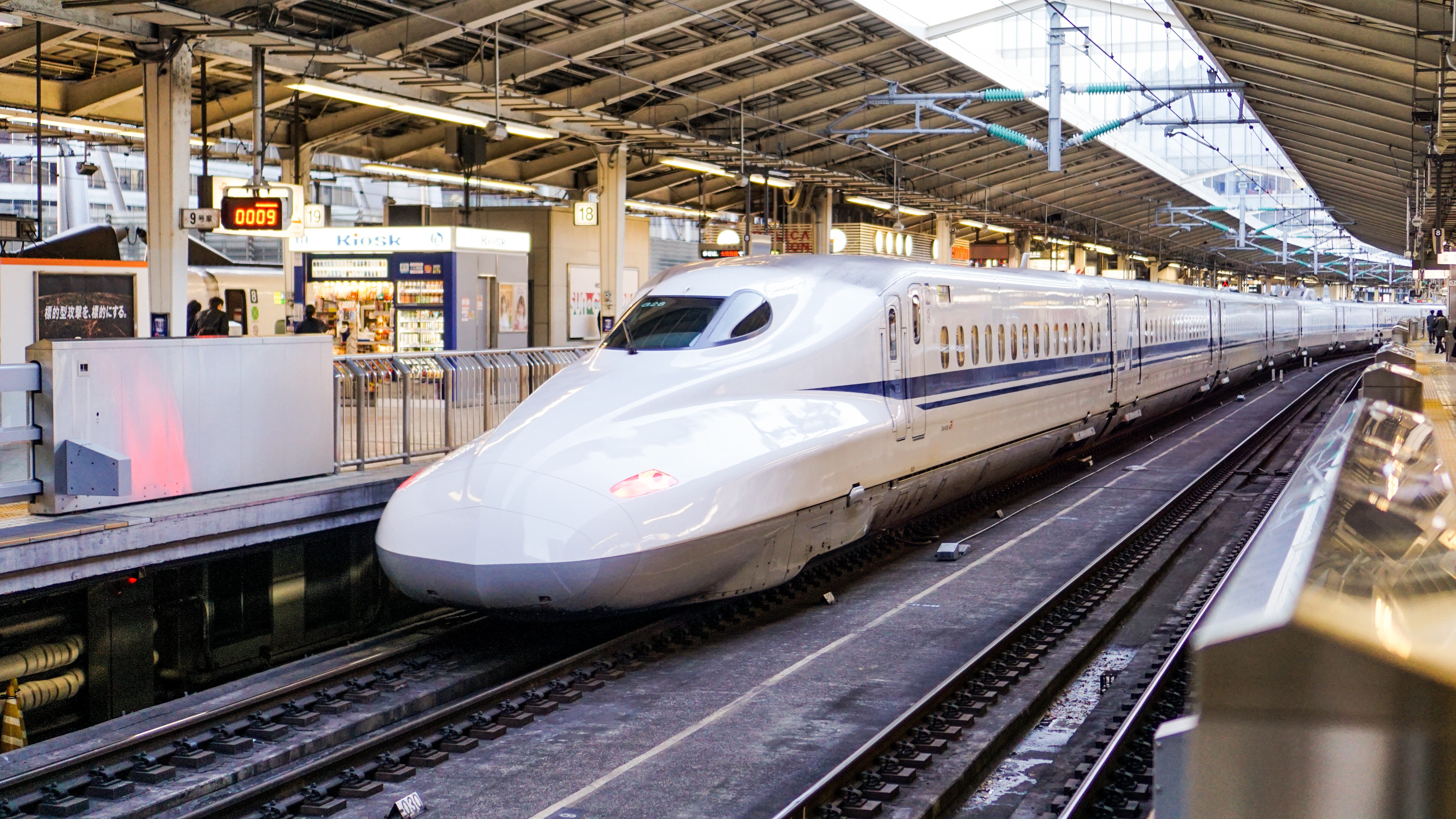 built structure, arrival, industry, photography, 5K, indoors, track, train, lapse, rail transportation, transportation, public transportation, white, railroad station platform, HD Wallpaper
