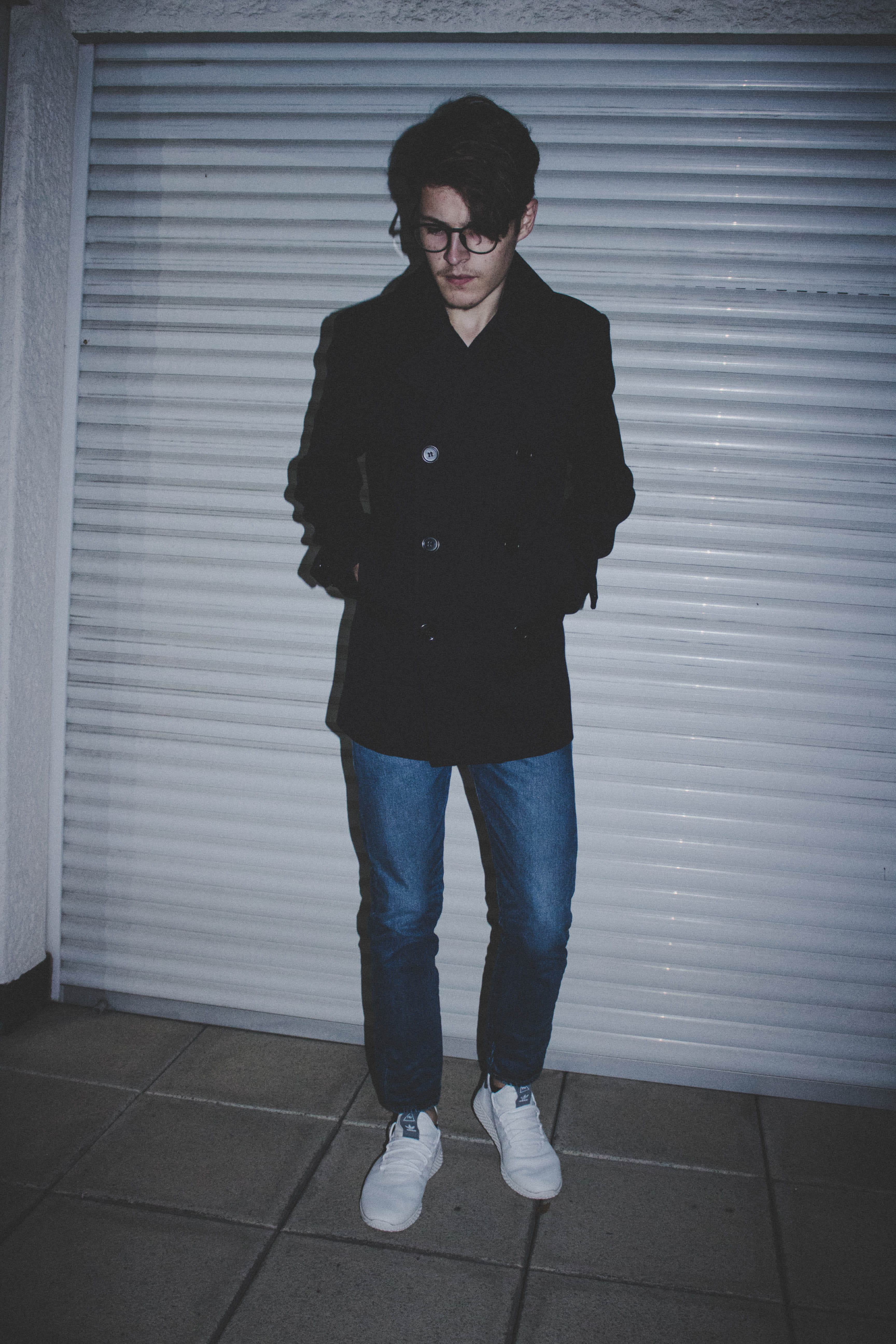man, denim, near, shoe, footwear, adolescence, roller, overcoat, human, levis, coat, casual clothing, looking at camera, suit, eyeglasses, sleeve, teenager, Phone HD Wallpaper