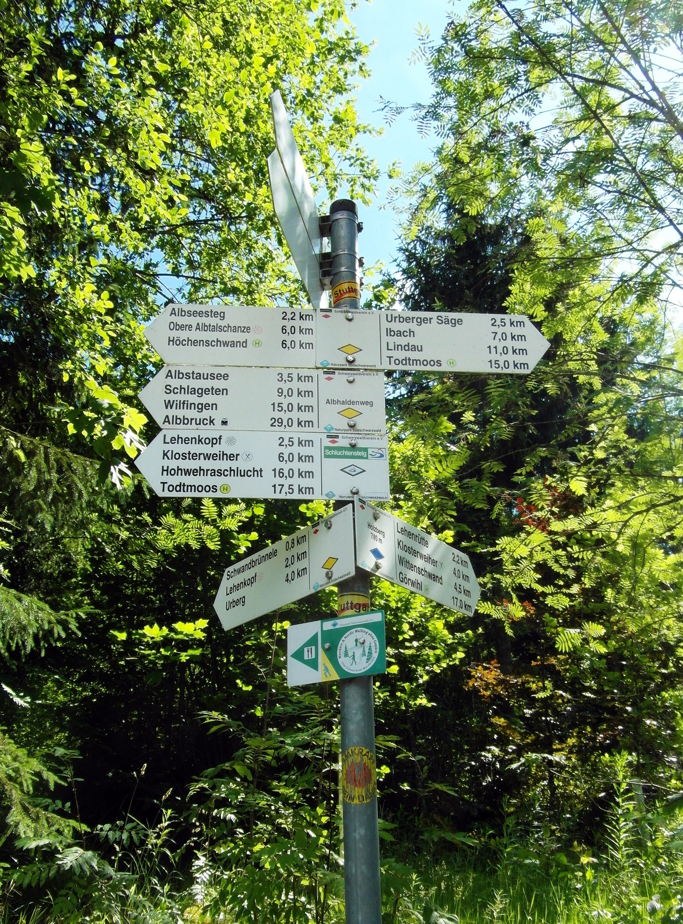 nature, outdoors, directional Sign, 2K, symbol, information sign, crossing sign, St Blasien, direction, western script, black forest, information, hiking, Phone HD Wallpaper