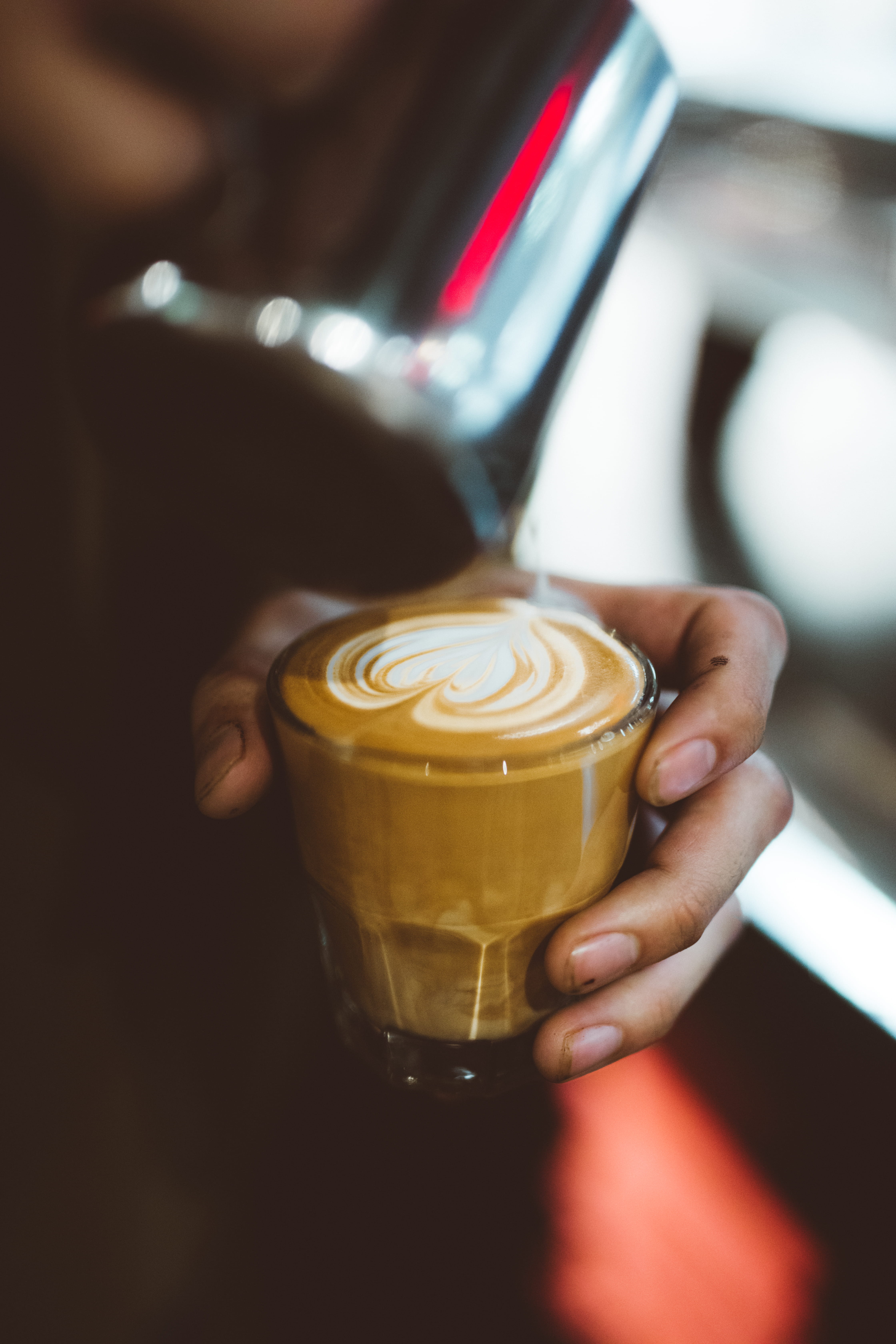 person, wood, freshness, indoors, frothy drink, coffee, beer, food and drink, finger, refreshment, hand, alcohol, bread, food, gold, drink, hardwood, 5K, Phone HD Wallpaper