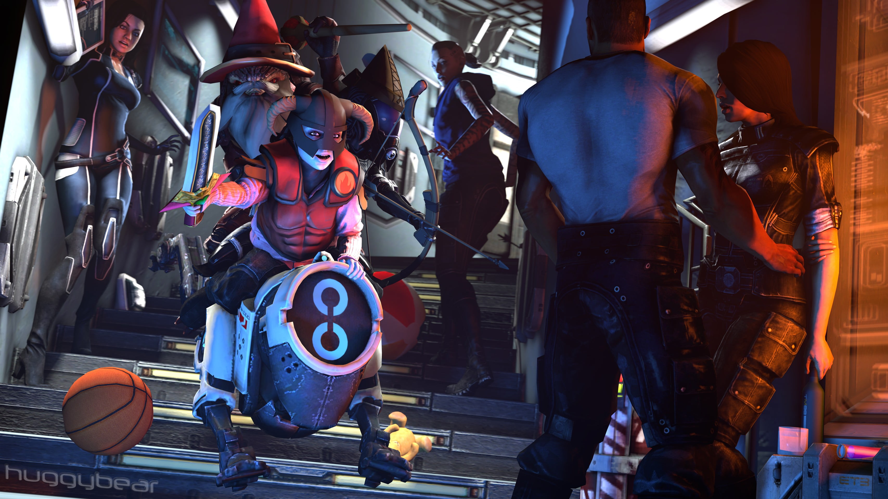 women, Mass Effect, outdoors, people, group of people, video games, protection, lifestyles, real people, standing, number, men, digital art, HD Wallpaper