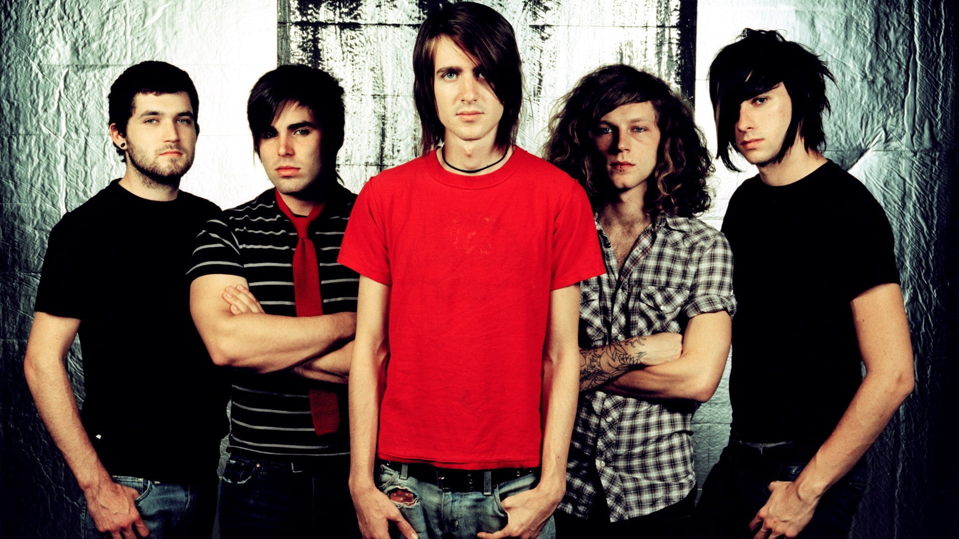 females, looking At Camera, fun, friendship, leisure activity, lifestyle, males, standing, mayday parade, band, three quarter length, people, 1080P, teamwork, HD Wallpaper