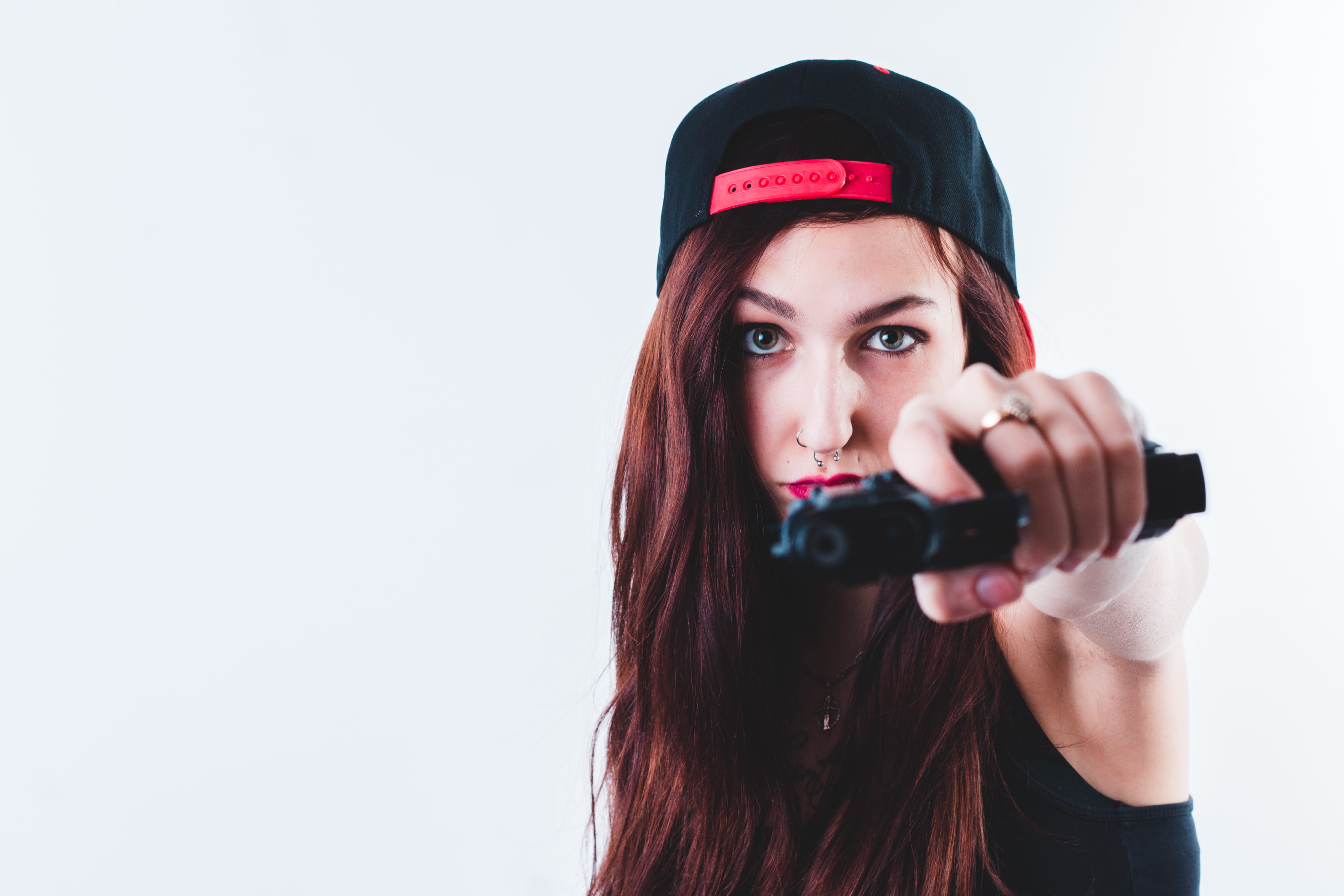 face, video gaming, knitting, young adult, looking at camera, cap, headshot, cut out, apparel, beautiful woman, copy space, sleeve, 4K, female, women, HD Wallpaper