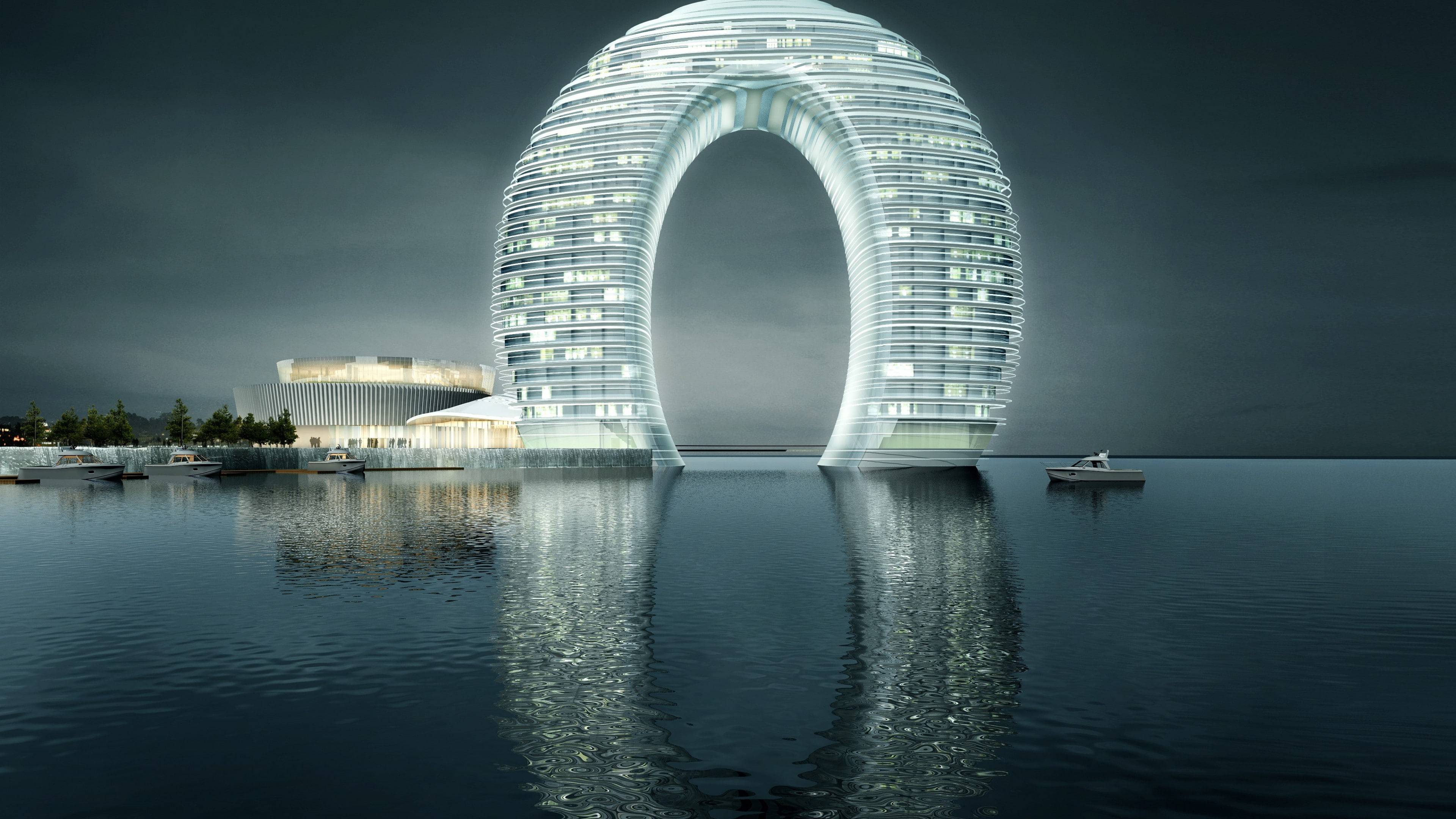China, Sheraton Huzhou Hot Spring Resort, resort, vacation, Best hotels, tourism, booking, travel, 4K, HD Wallpaper