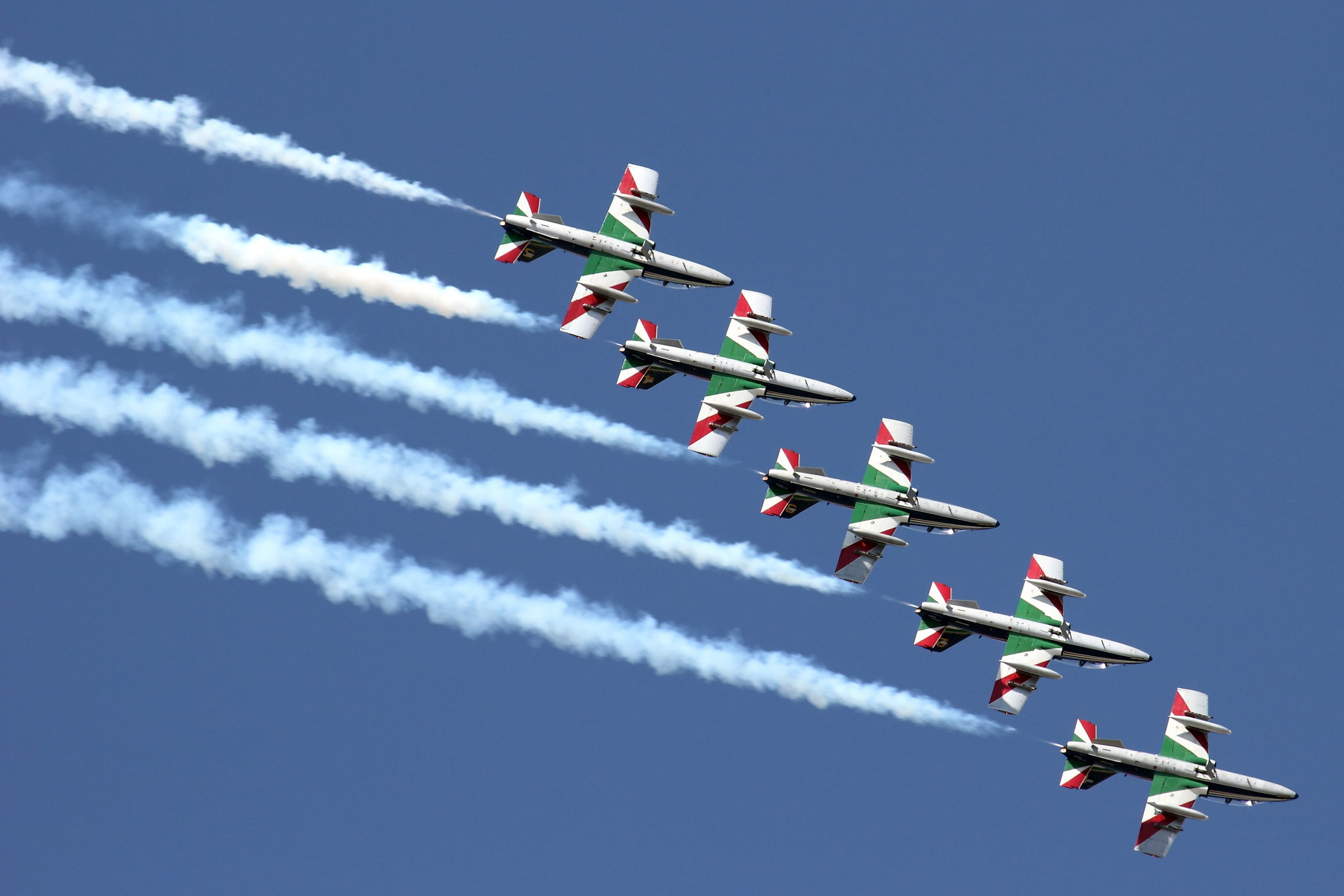 " Frecce tricolor", Aermacchi MB-339, group, 1080P, Airshow, The Italian air force, Flight, HD Wallpaper