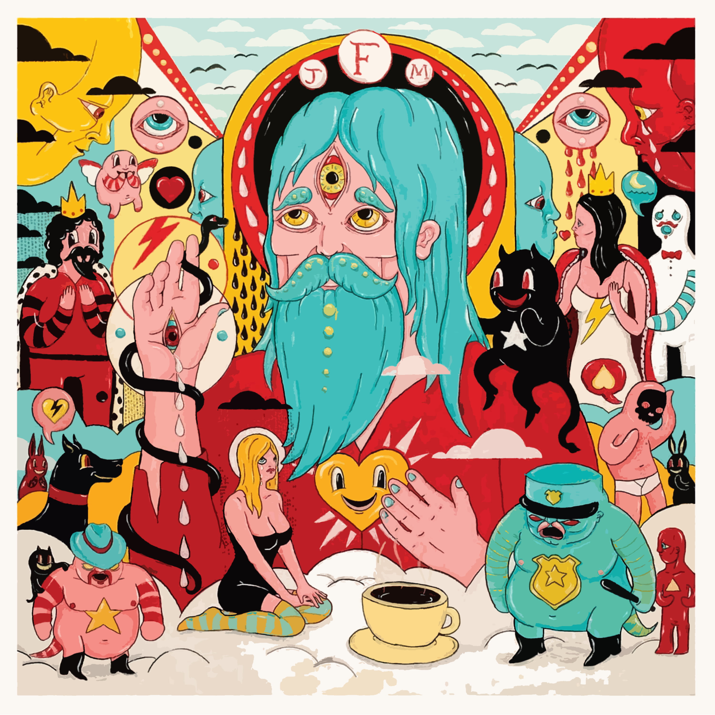father john misty, music, 2K, artwork, Phone HD Wallpaper