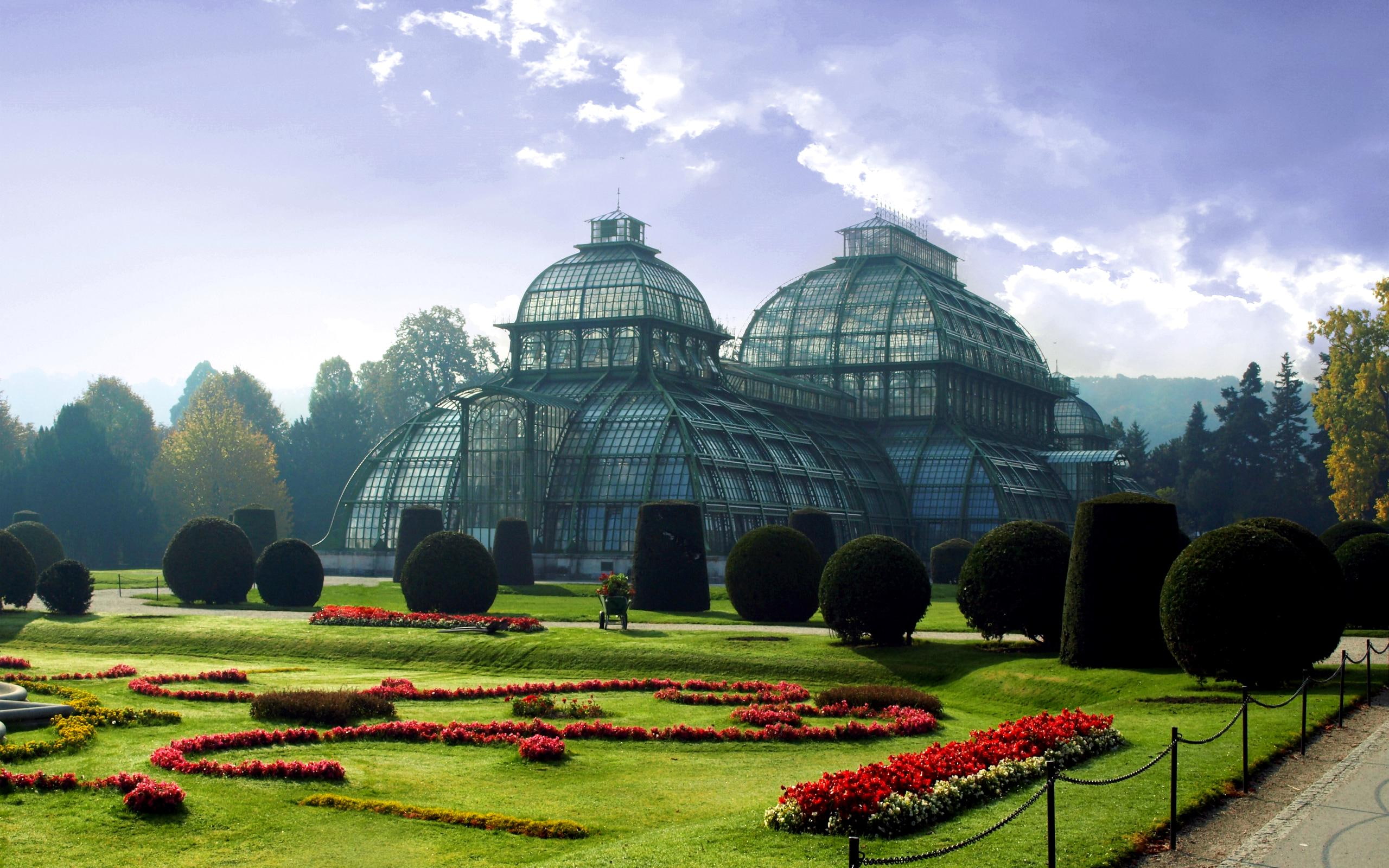 fantastic, amazing, clouds, palace, architecture, garden, trees, pretty, pavilion, shed, 2K, epic, flowers, nice, HD Wallpaper